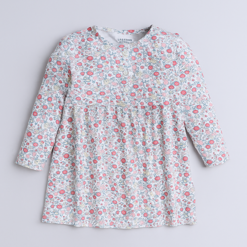 Girls Floral Printed Cotton Frock