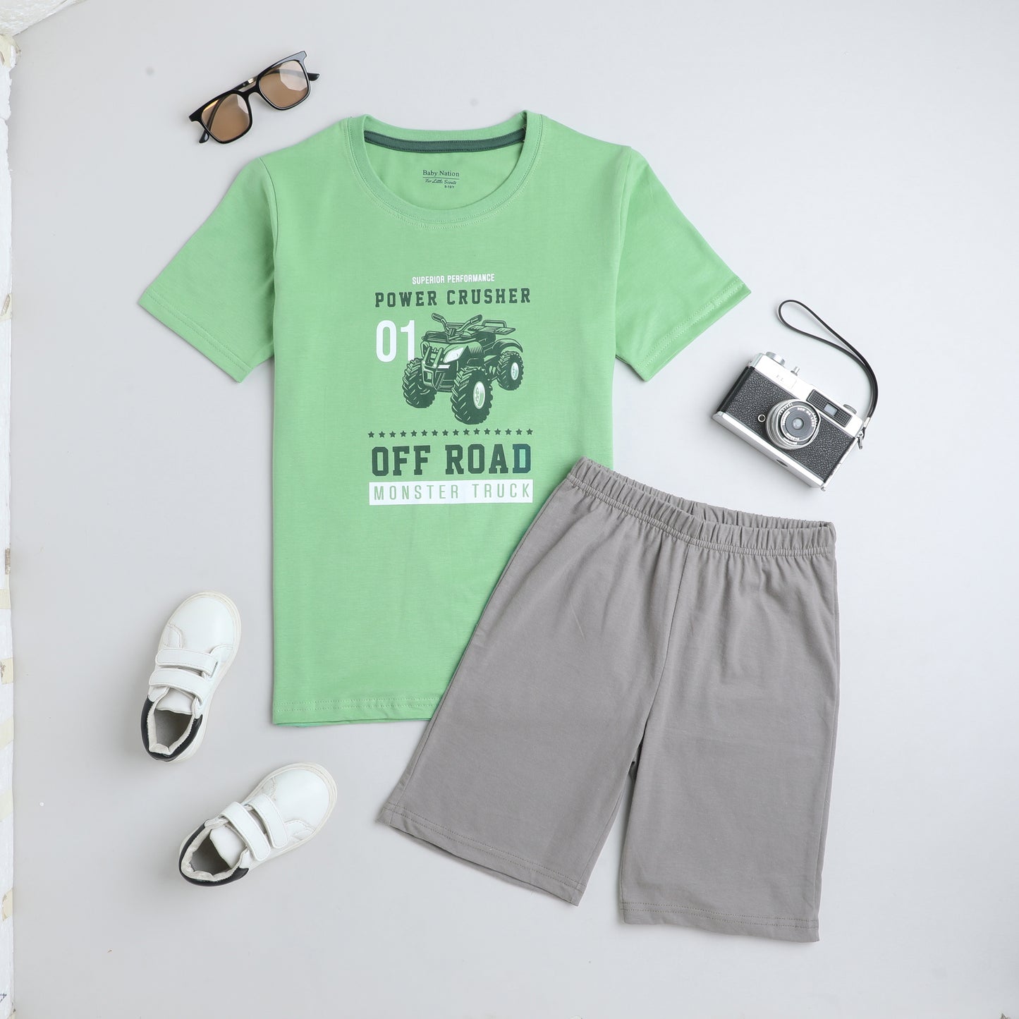 Graphic Print T-Shirt With Shorts Set