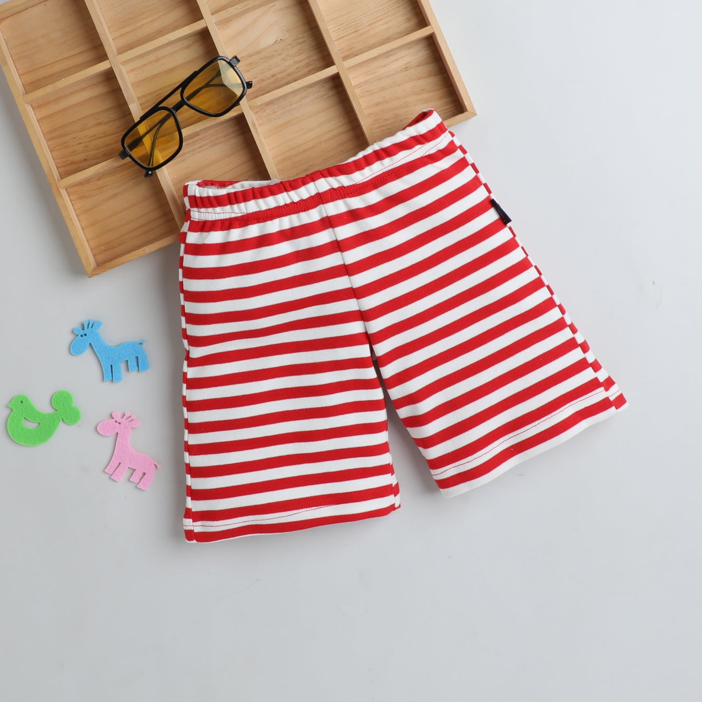 Boys Casual Printed Shorts -Red