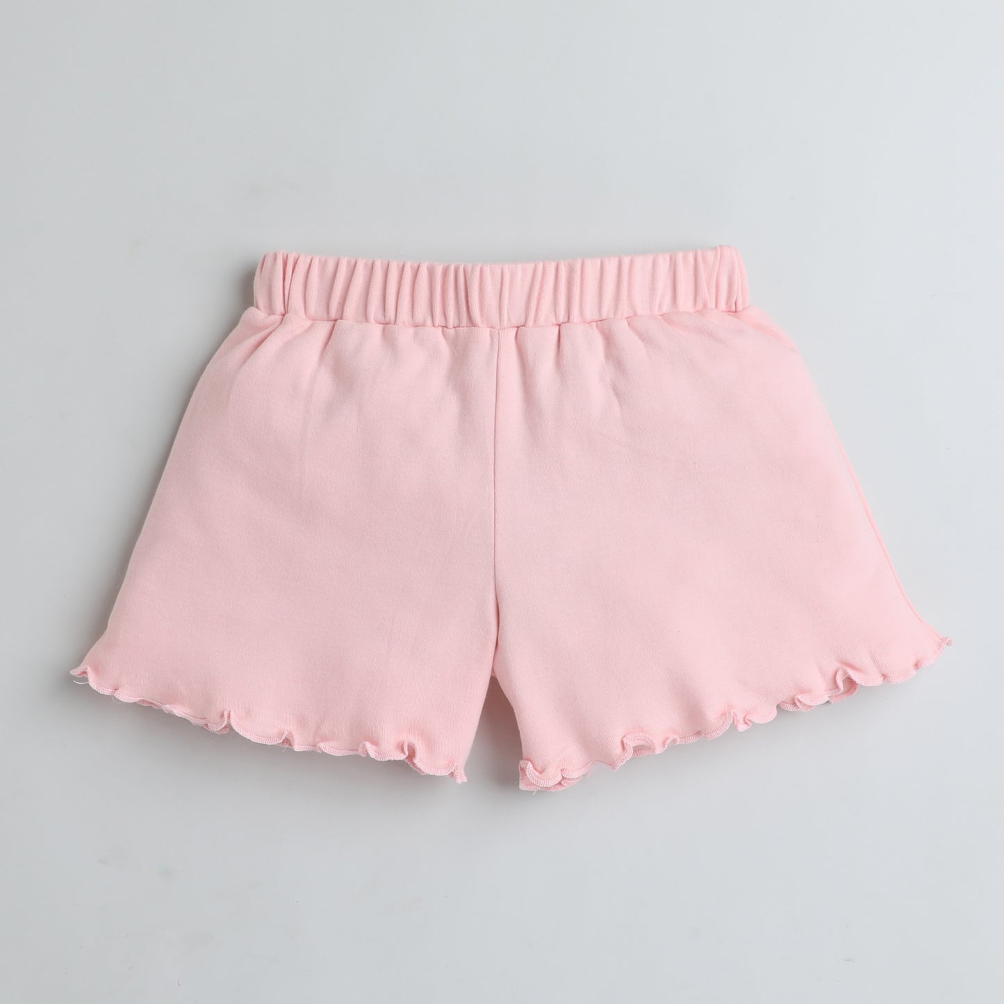 Girls Pink Ruffle Hem Shorts