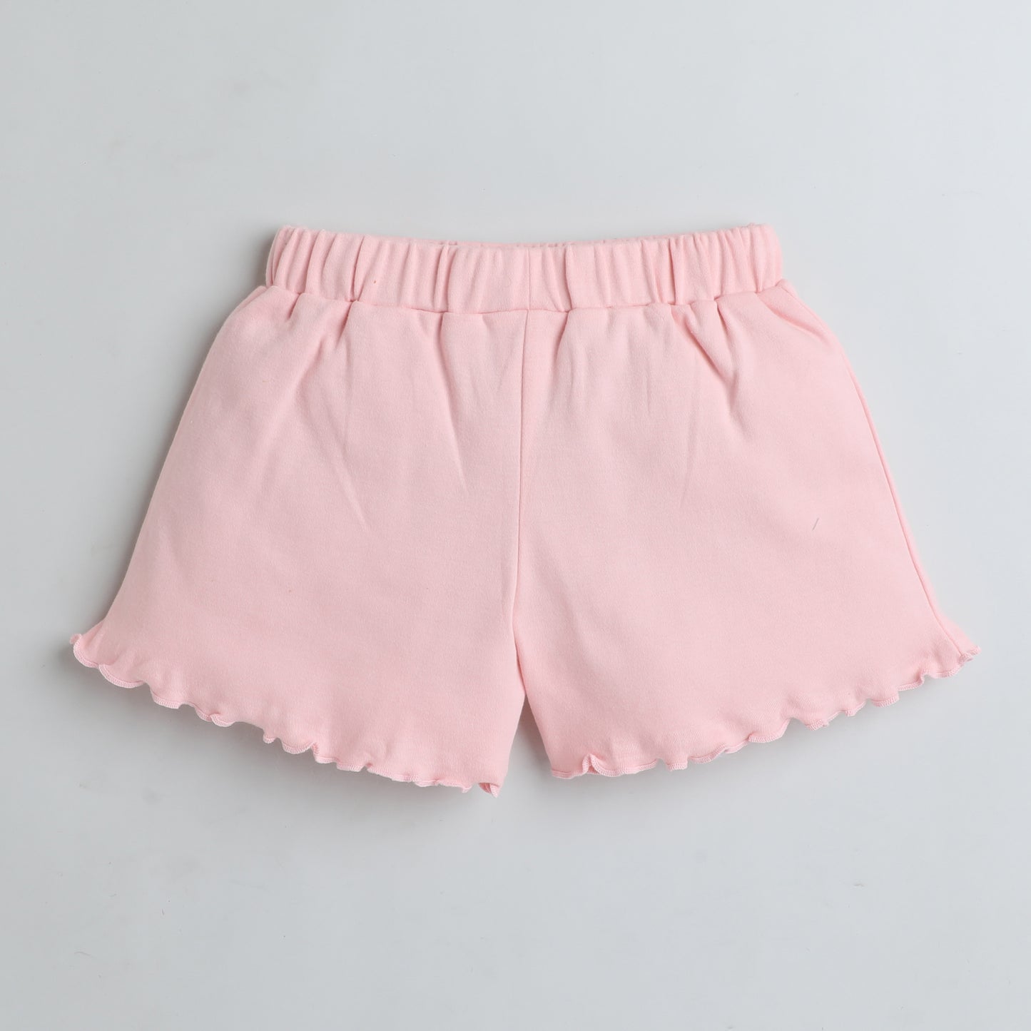 Girls Pink Ruffle Hem Shorts