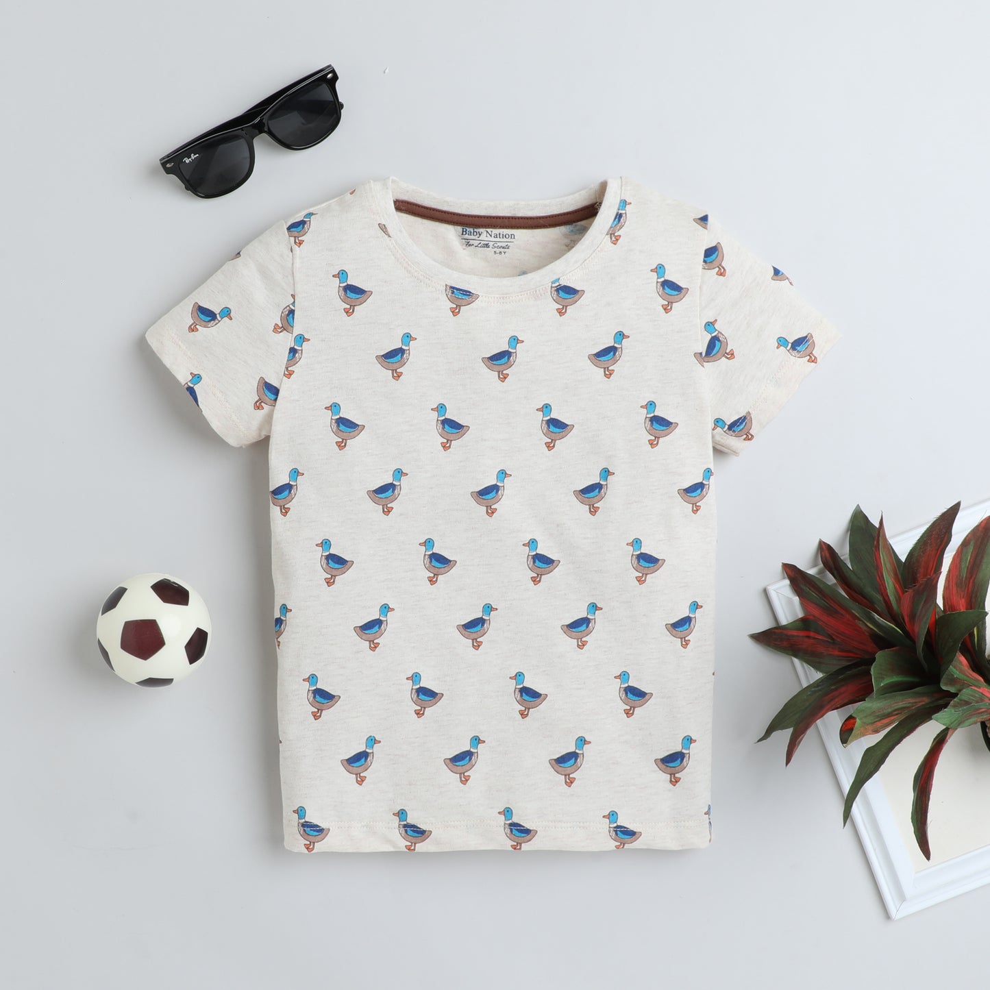 Girls Printed T-Shirt Beige – Duck Parade Design