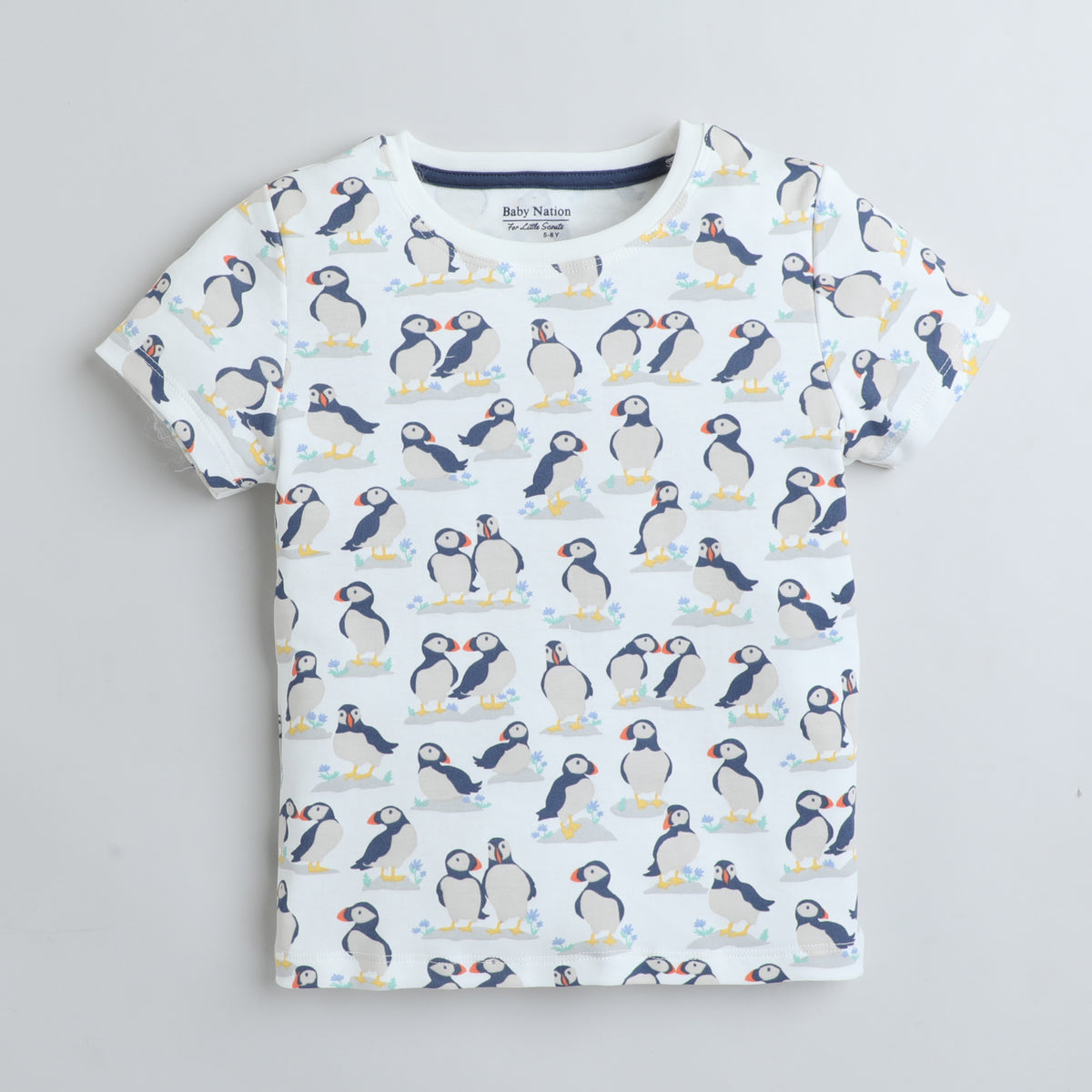 Girls T-Shirt - White Penguin