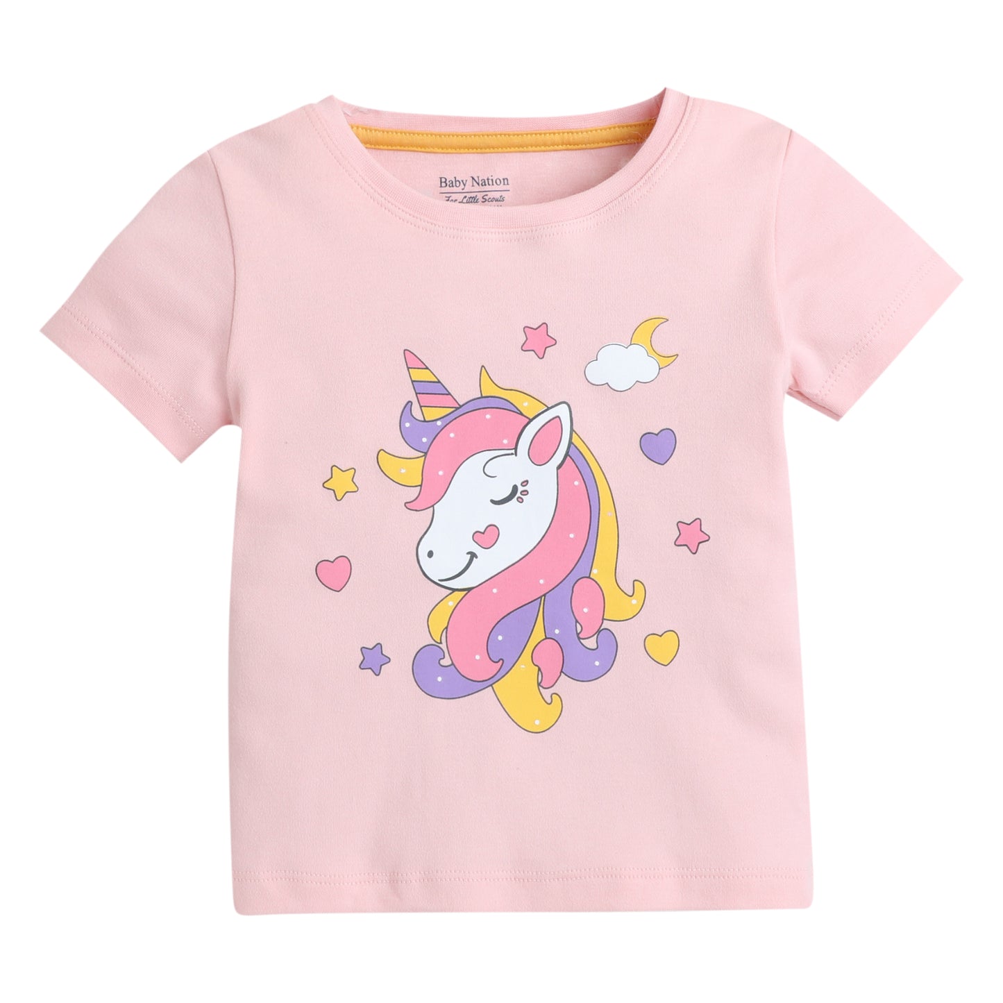 Girls Printed T-Shirt Pink – Unicorn Magic Design
