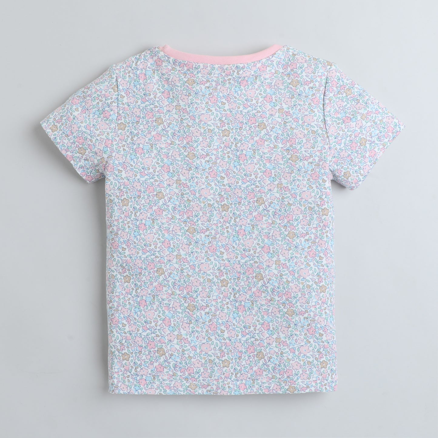 Girls Printed T-Shirt White – Floral Garden Design