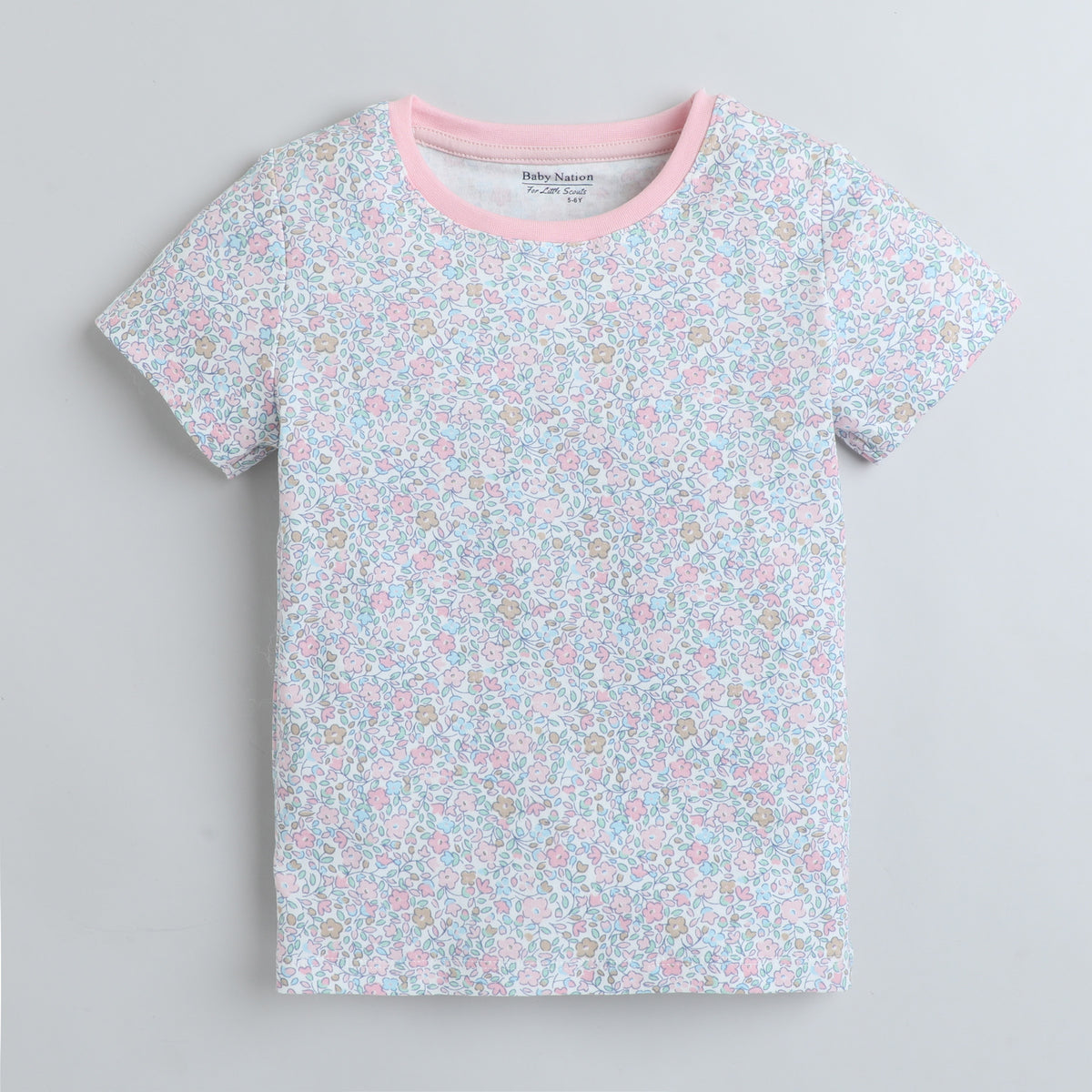 Girls T-Shirt - Light Pink Floral