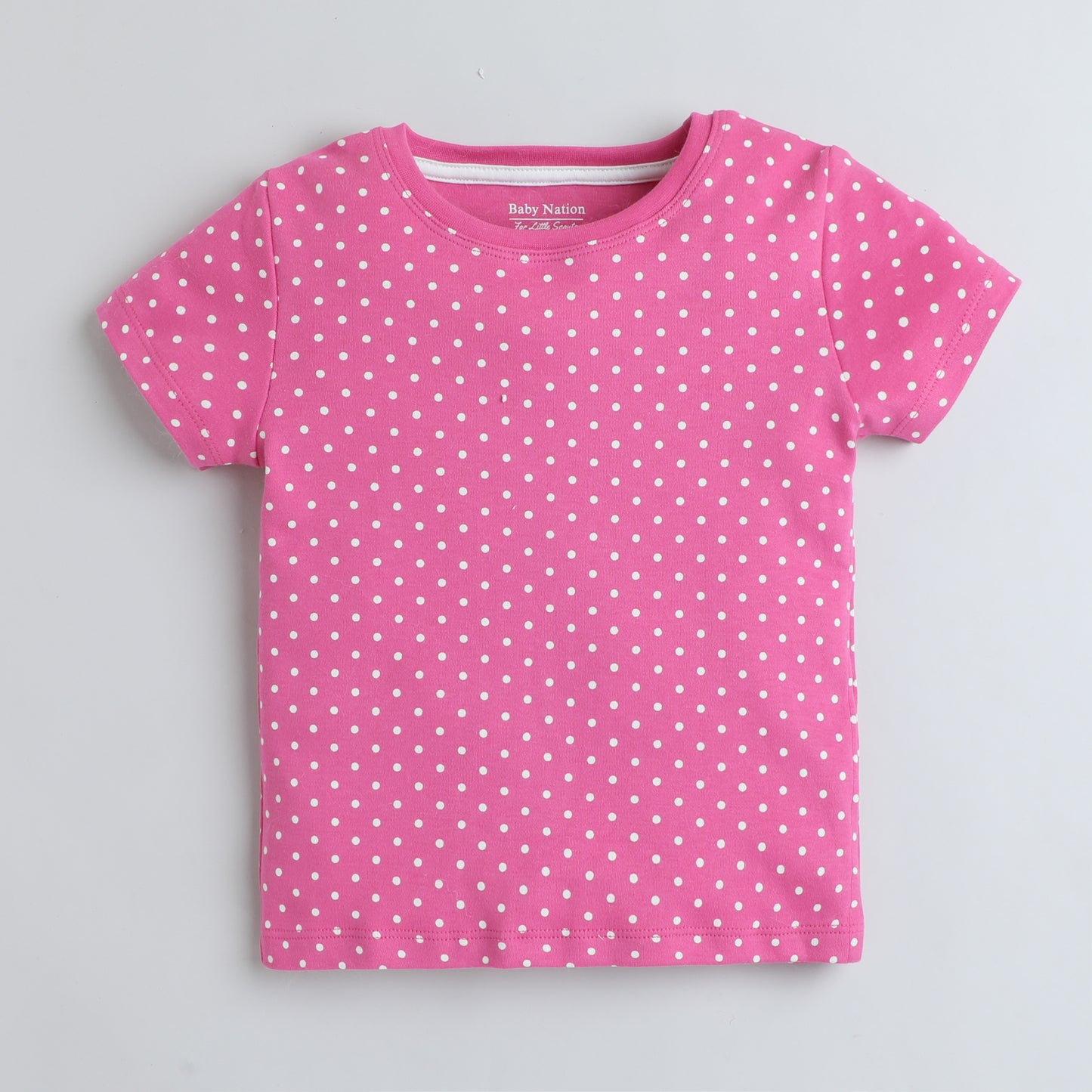 Girls Printed T-Shirt Pink – Polka Dot Design