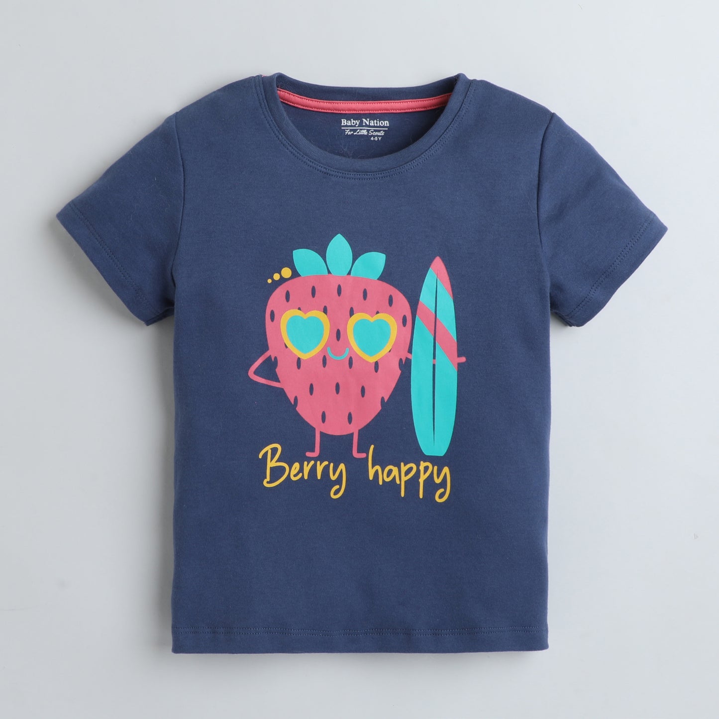 Girls Printed T-Shirt Navy – Berry Happy Design