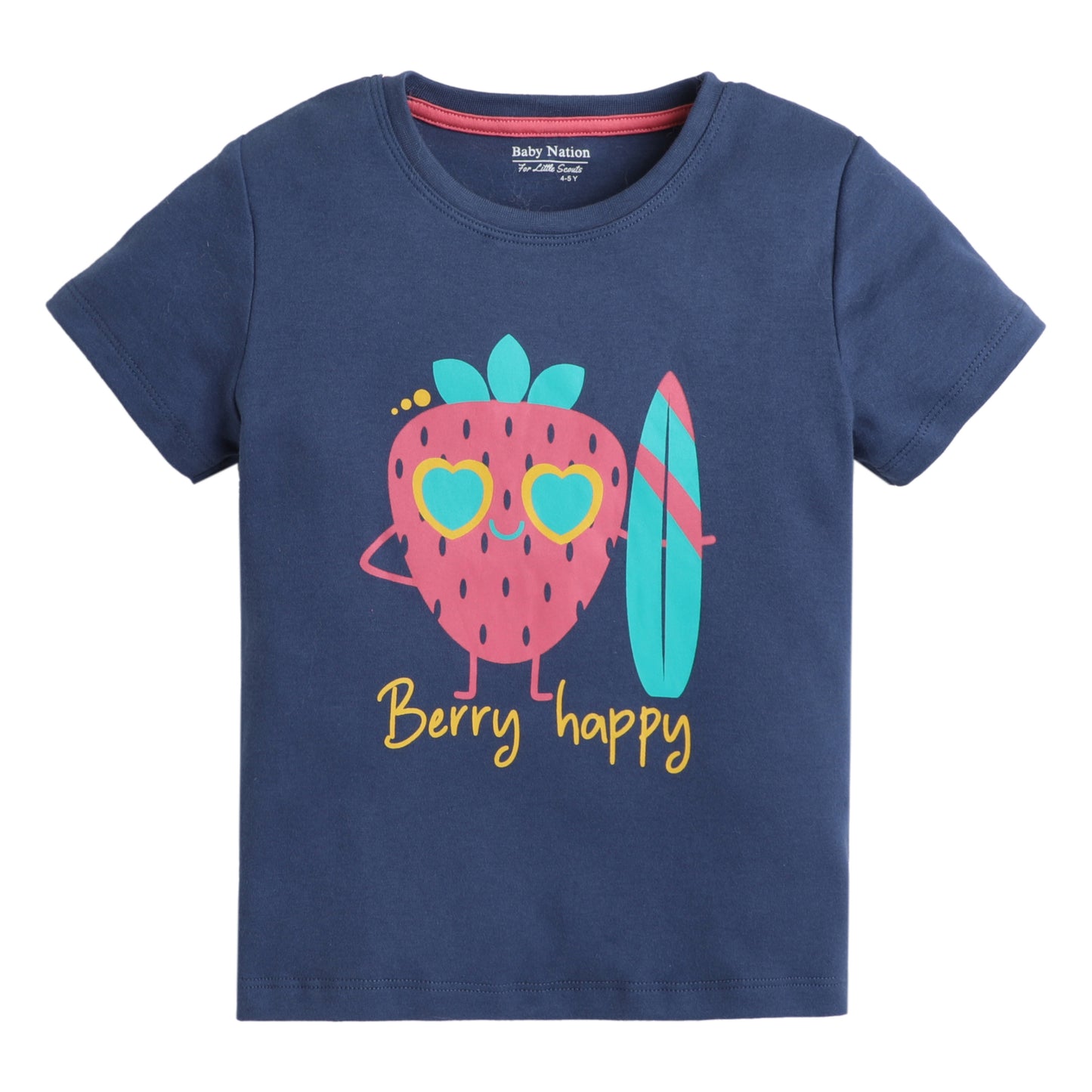 Girls Printed T-Shirt Navy – Berry Happy Design
