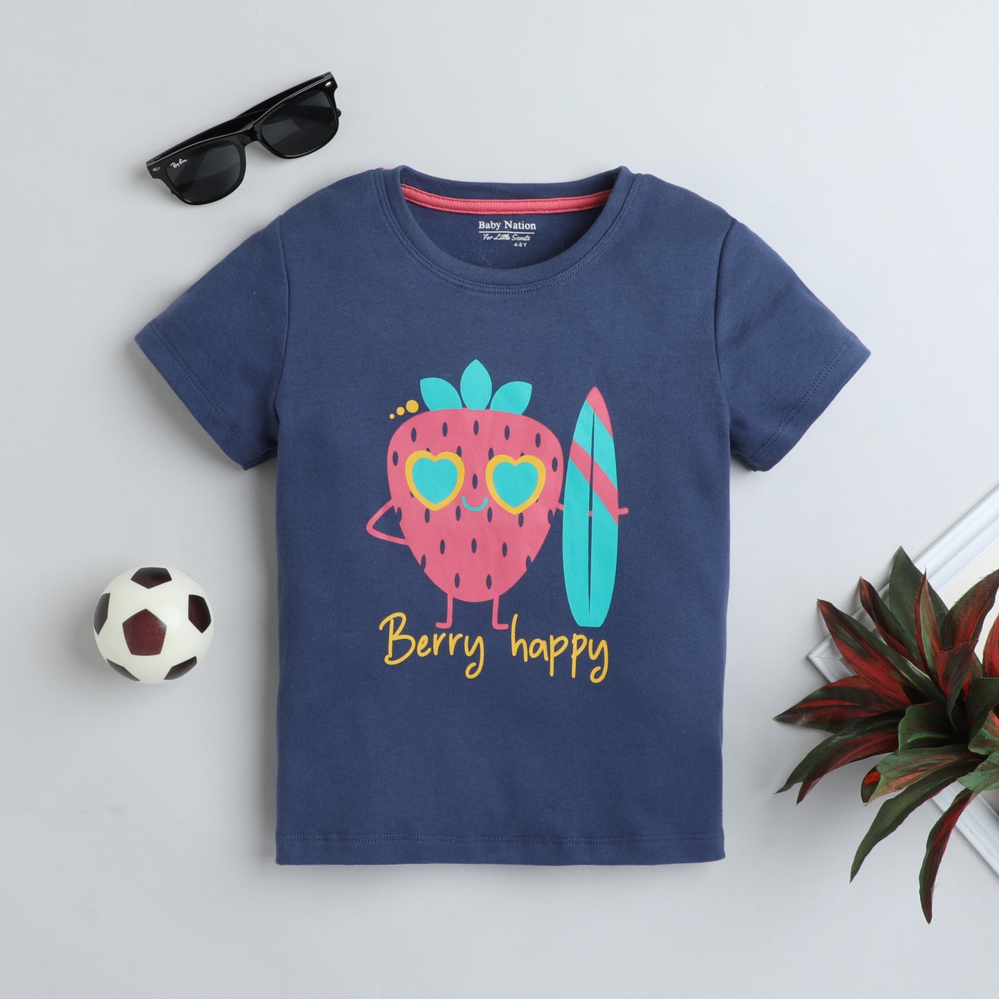 Girls Printed T-Shirt Navy – Berry Happy Design