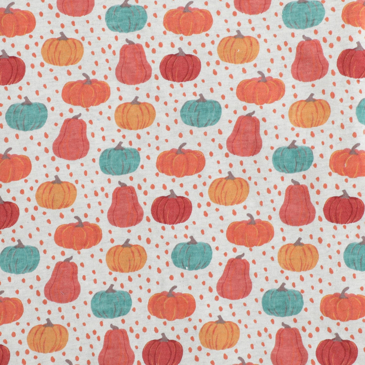 Kids Fruit Print T-Shirt – Beige with Colorful Pear & Pumpkin Design