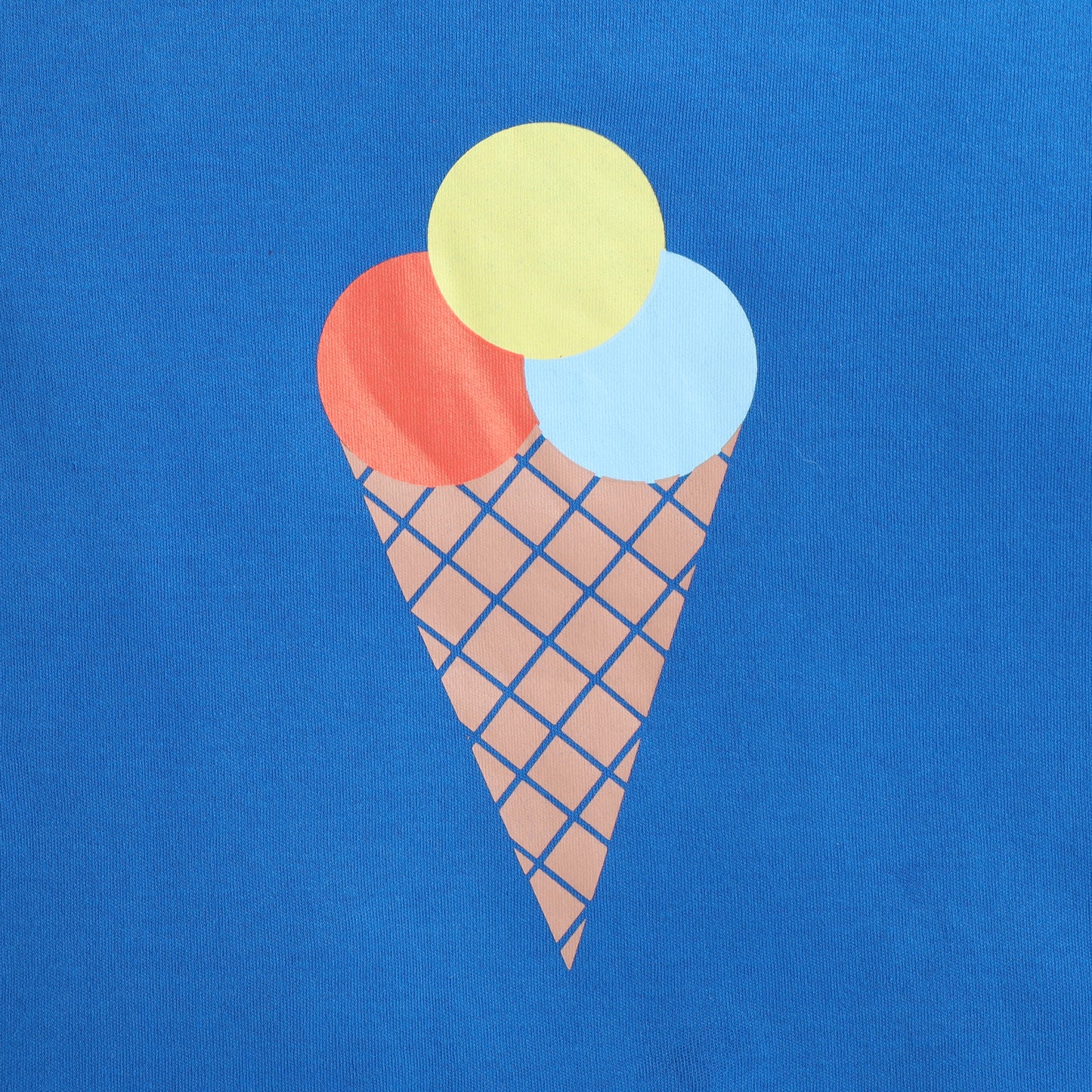 Girls Printed T-Shirt Blue – Ice Cream Cone Design