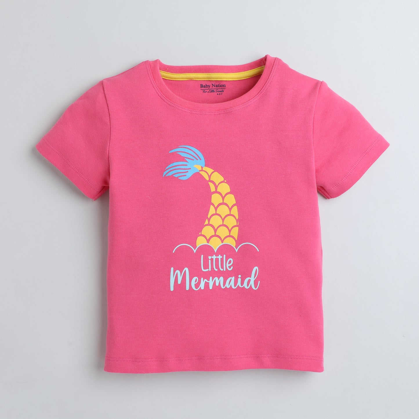 Girls Printed T-Shirt Pink – Little Mermaid Design