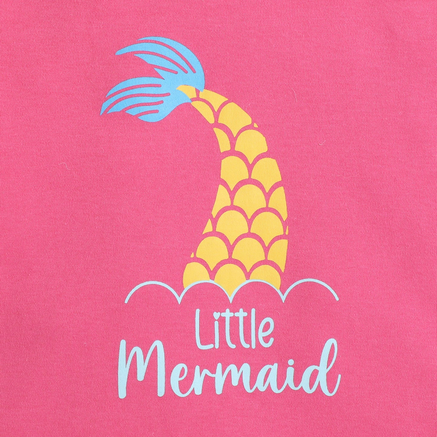 Girls Printed T-Shirt Pink – Little Mermaid Design