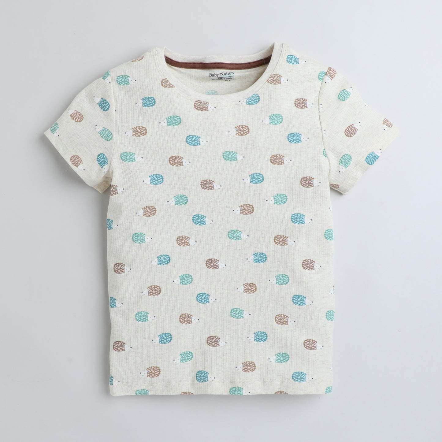 Girls Printed T-Shirt Beige – Hedgehog Design