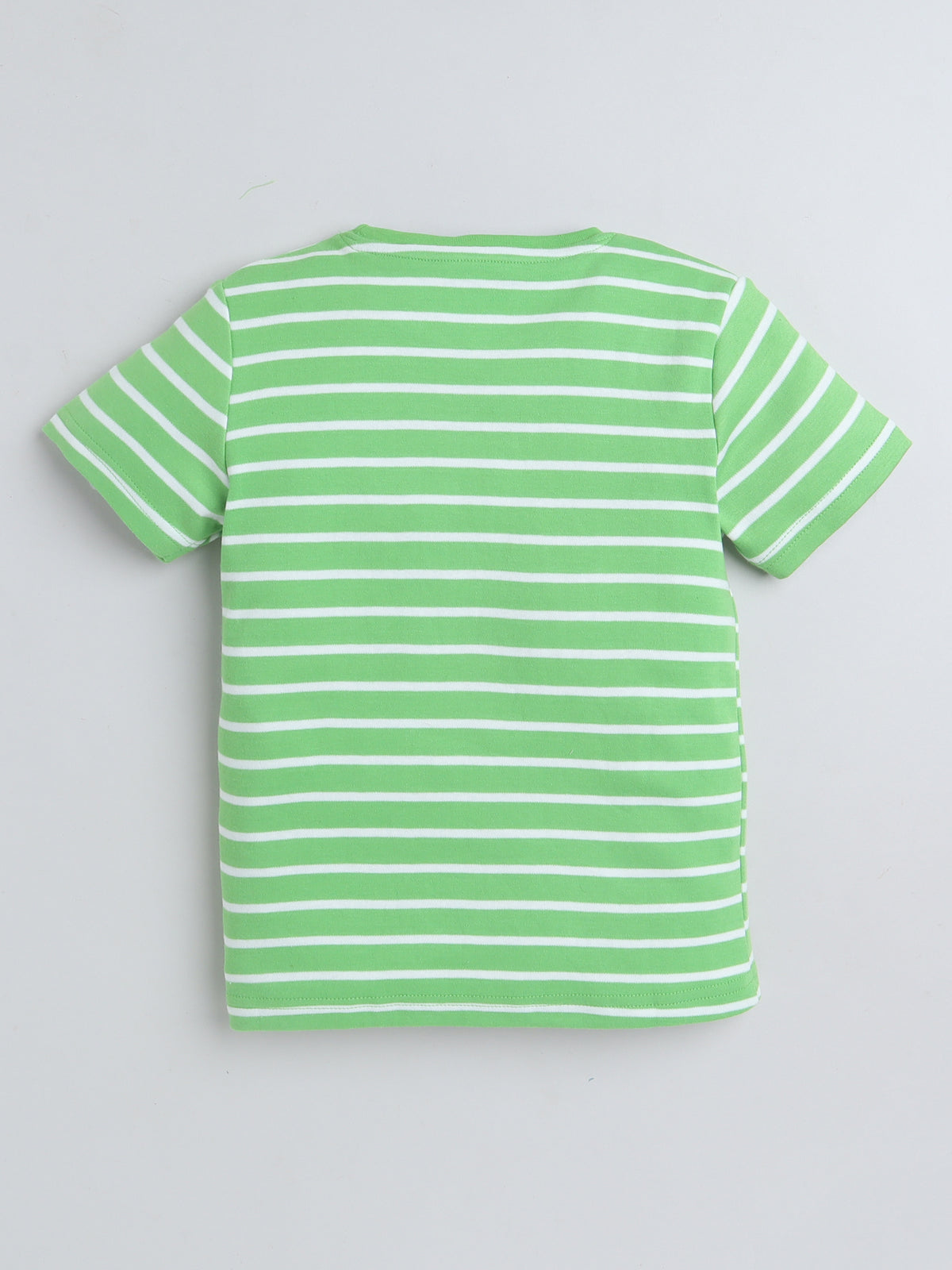 Baby Nation Cotton Knit Half Sleeve Coord Short Set - Green Stripes