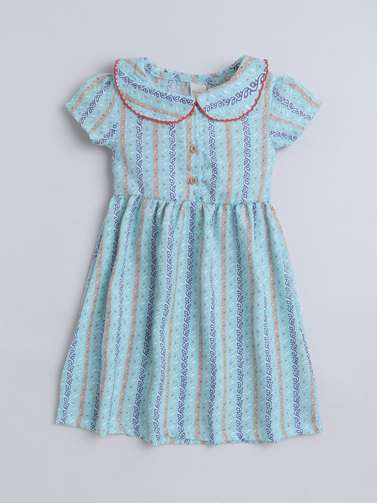 Girls Polycotton Frock - Peterpan Collar Blue