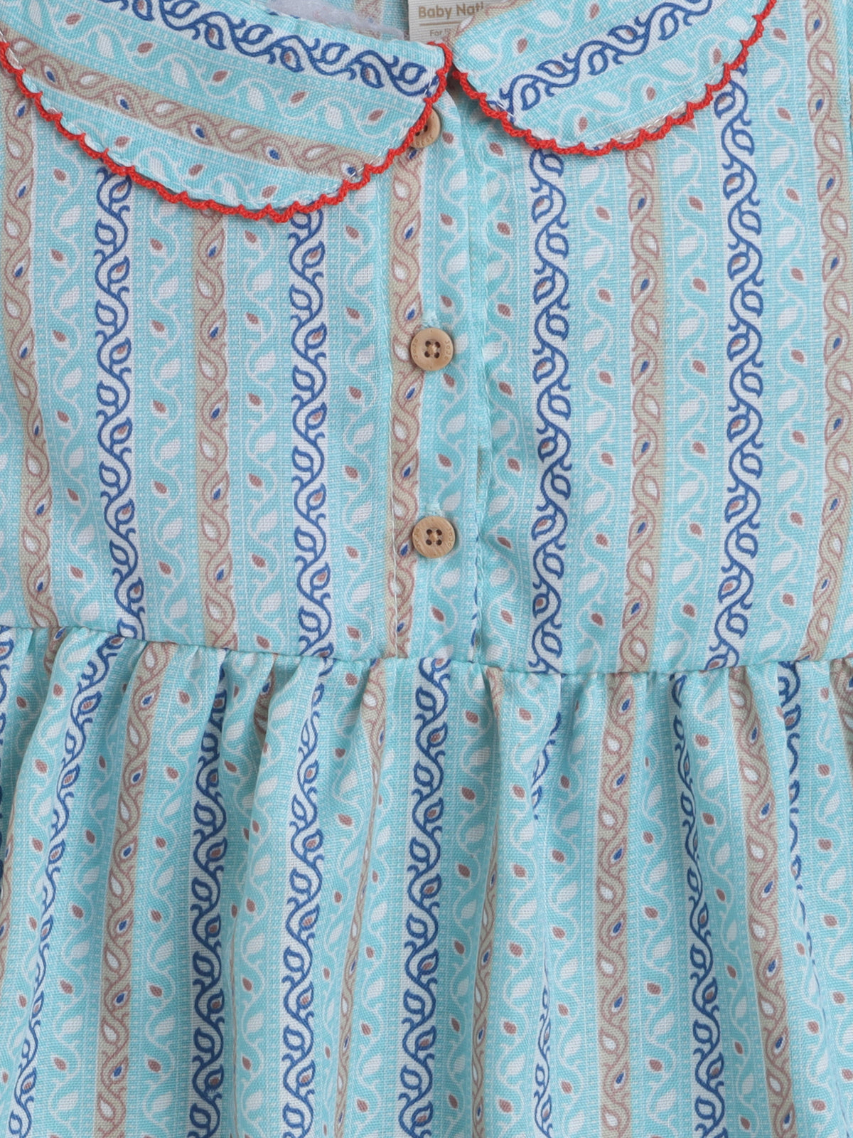 Girls Polycotton Frock - Peterpan Collar Blue