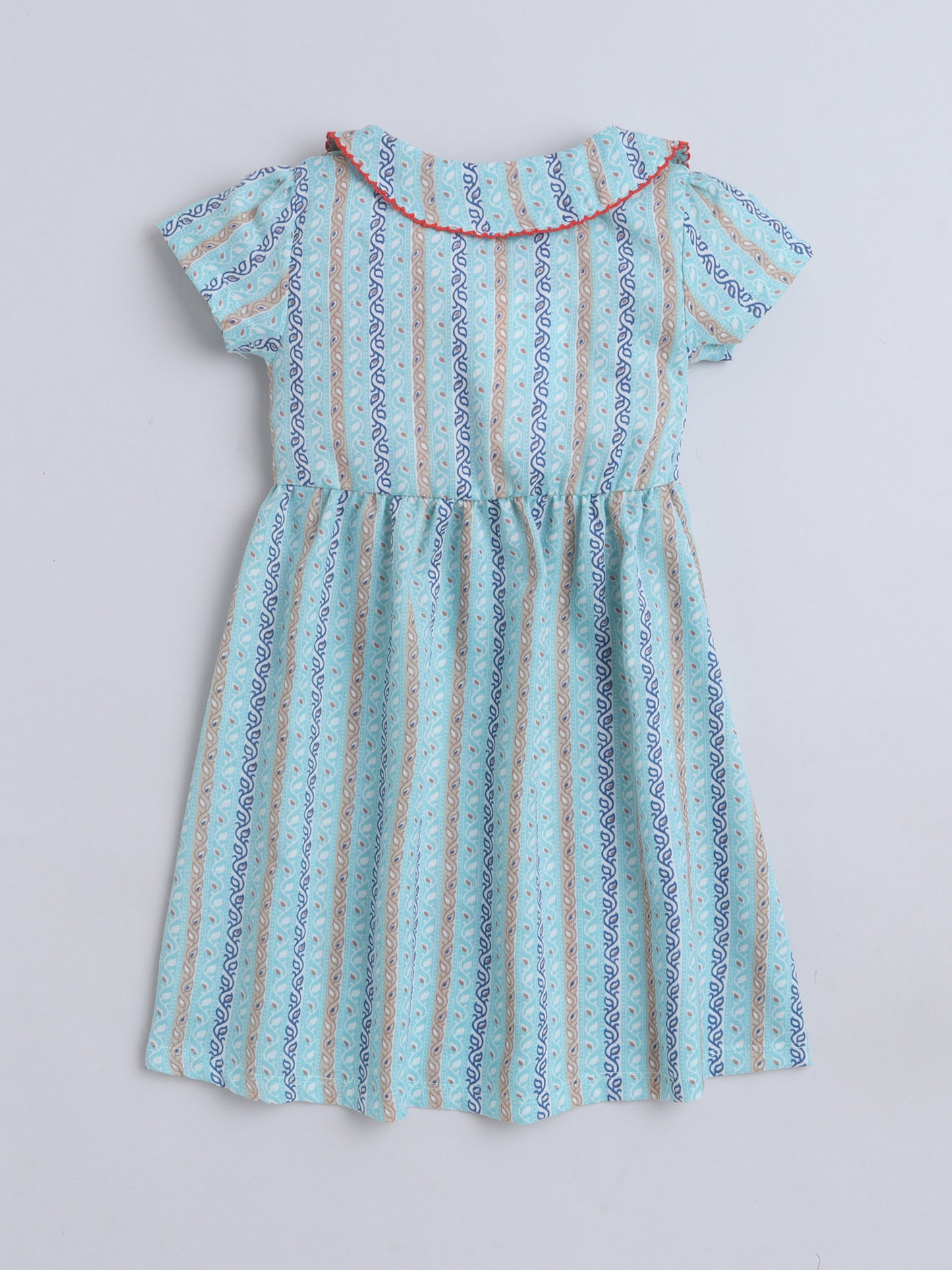 Girls Polycotton Frock - Peterpan Collar Blue