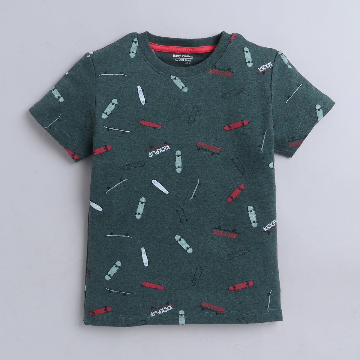 Boys T-Shirt - Green Skate Board