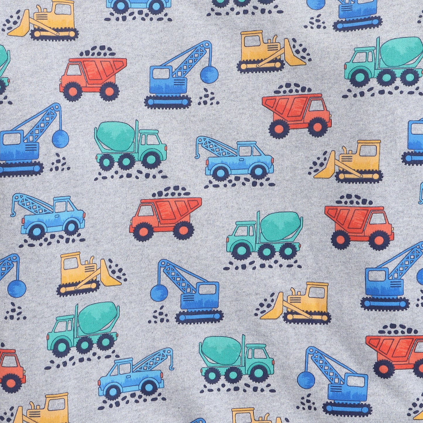 Unisex Kids Sweatshirt – Grey with Colorful Vehicle Print