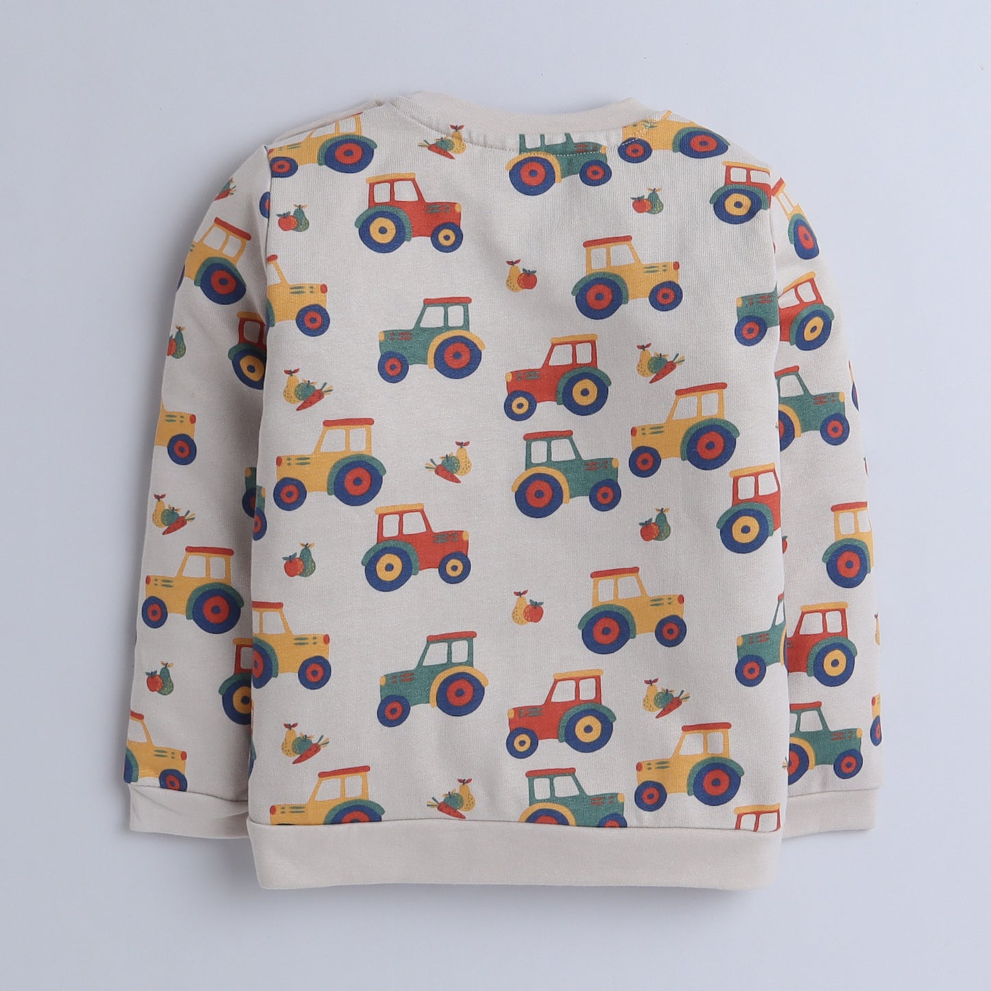 Unisex Kids Tractor Print Sweatshirt – Beige
