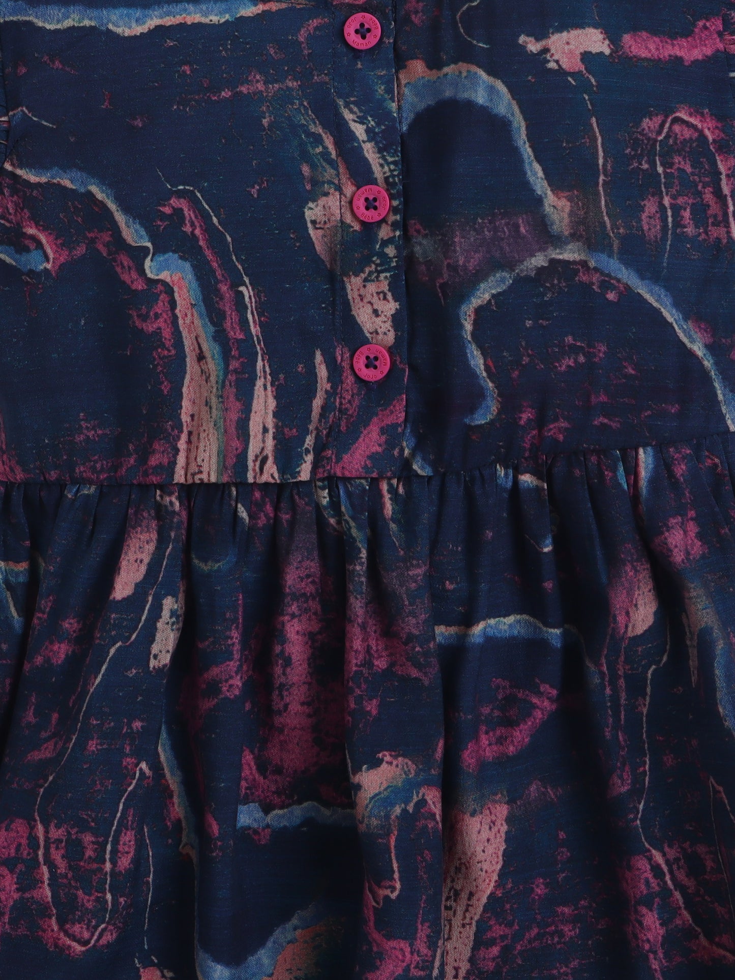 Girls Printed Woven Frock- Purple