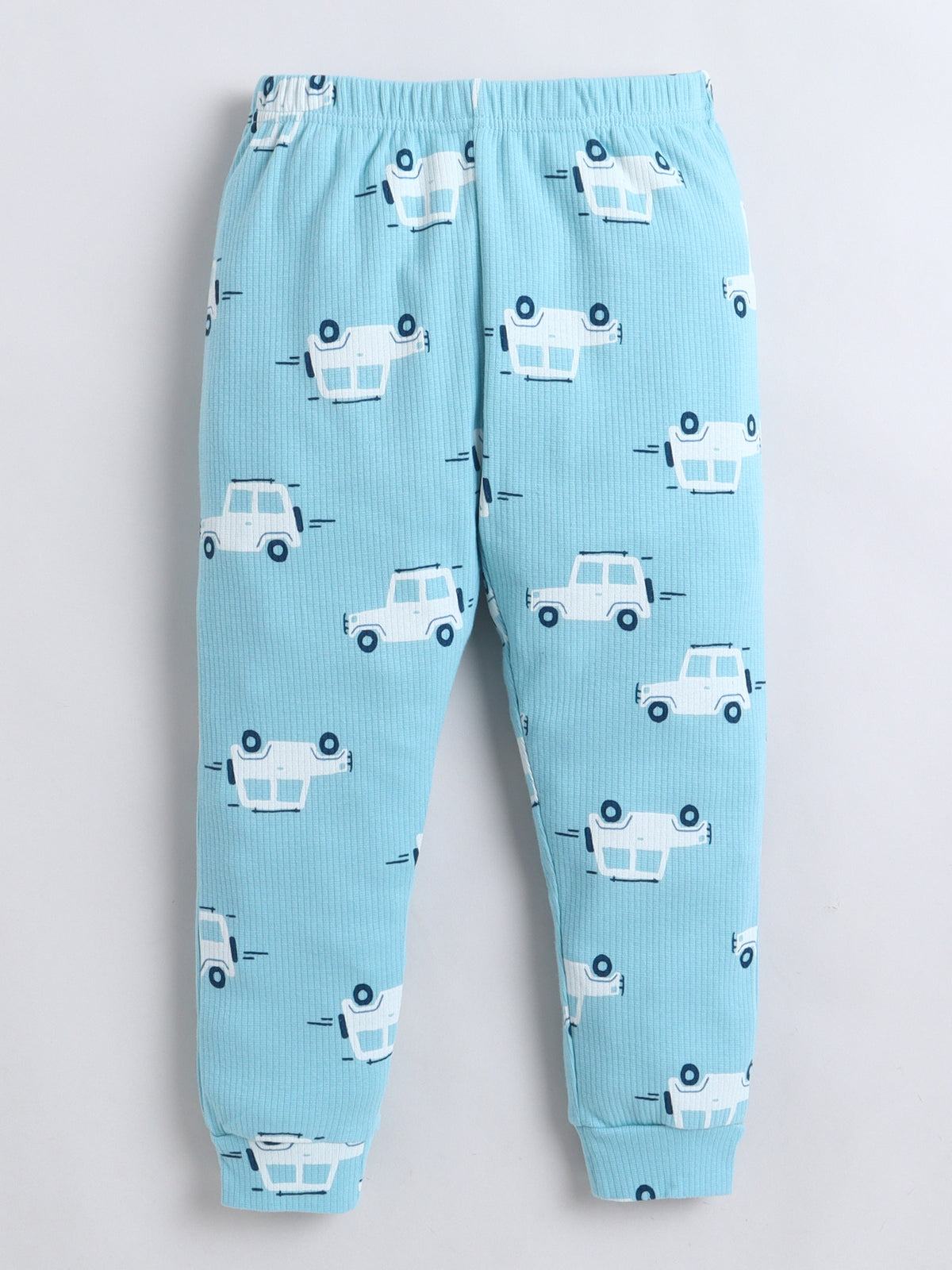 Baby Nation Kids Printed Cotton Night Suit Set - Blue Car AOP
