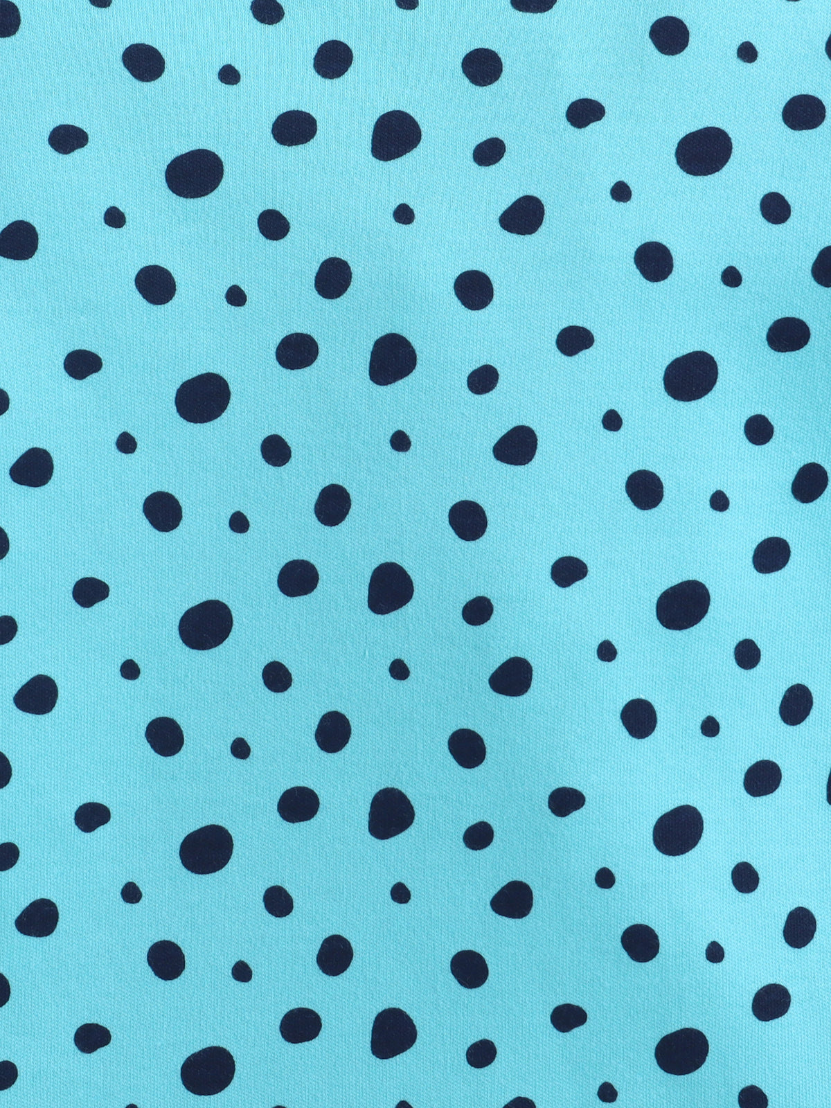 Baby Nation Kids Printed Cotton Night Suit Set - Cyan Polka Dot