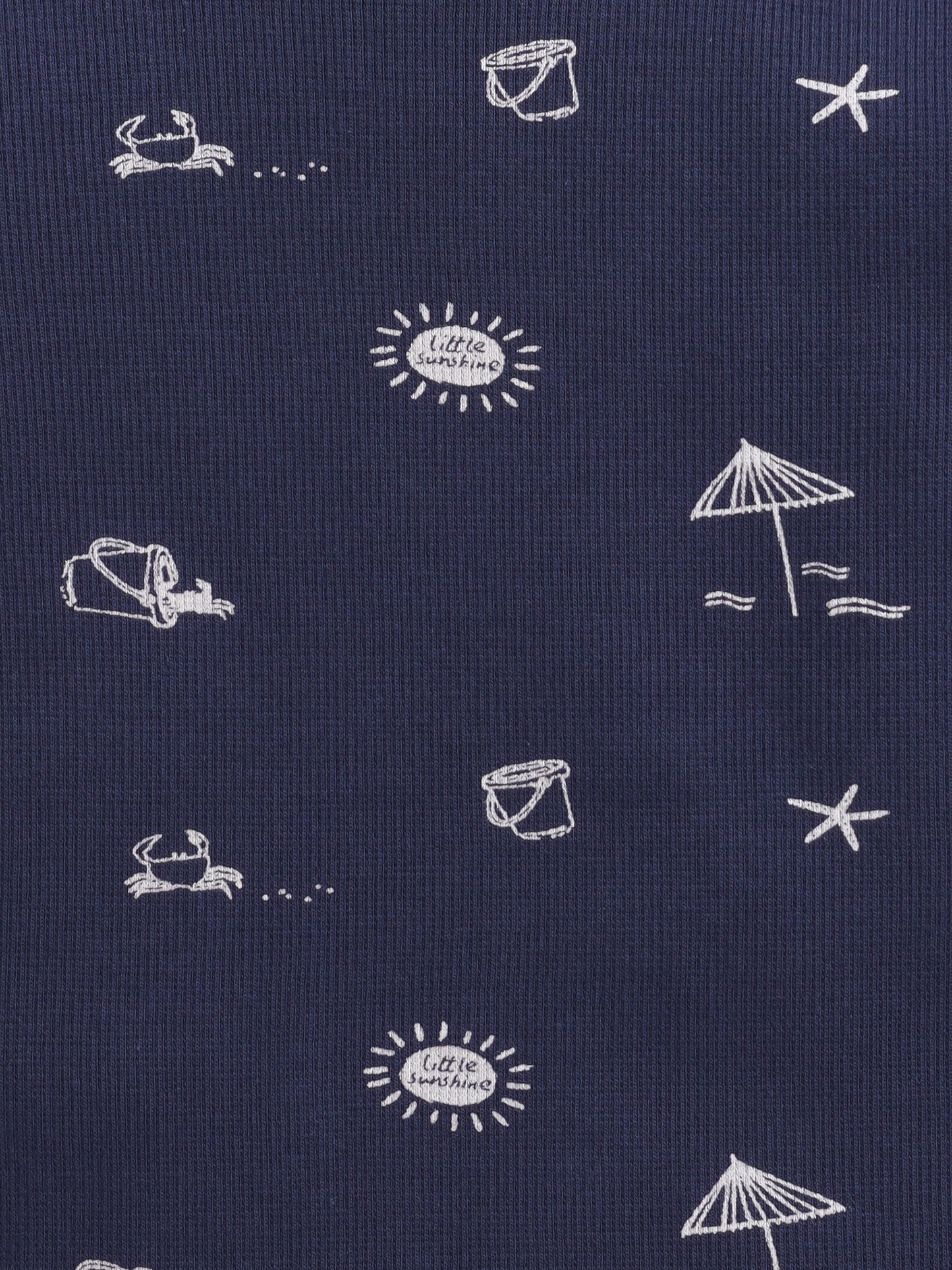 Baby Nation Kids Printed Cotton Night Suit Set - Navy Sea AOP