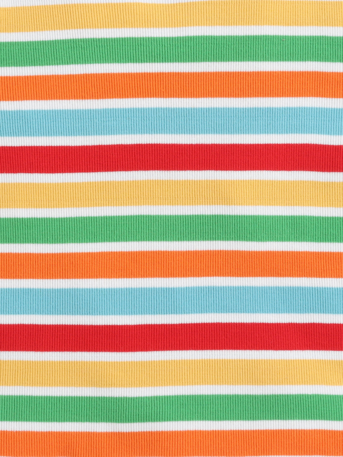 Baby Nation Cotton Knit Half Sleeves Rainbow Striped Coordinating Shorts Set - Multi Color