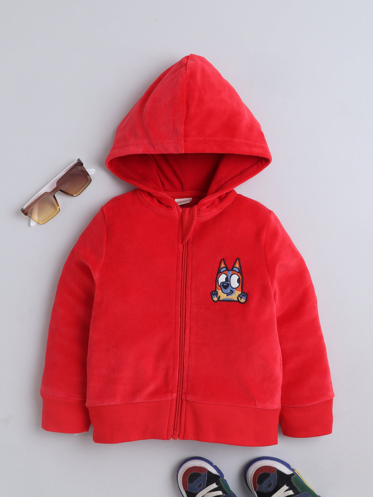 Unisex Solid Winter Hoodie – Orange Dog