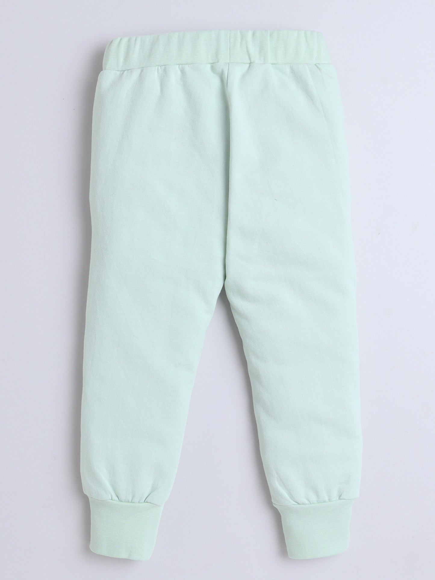Boys Mint Green Cotton Joggers