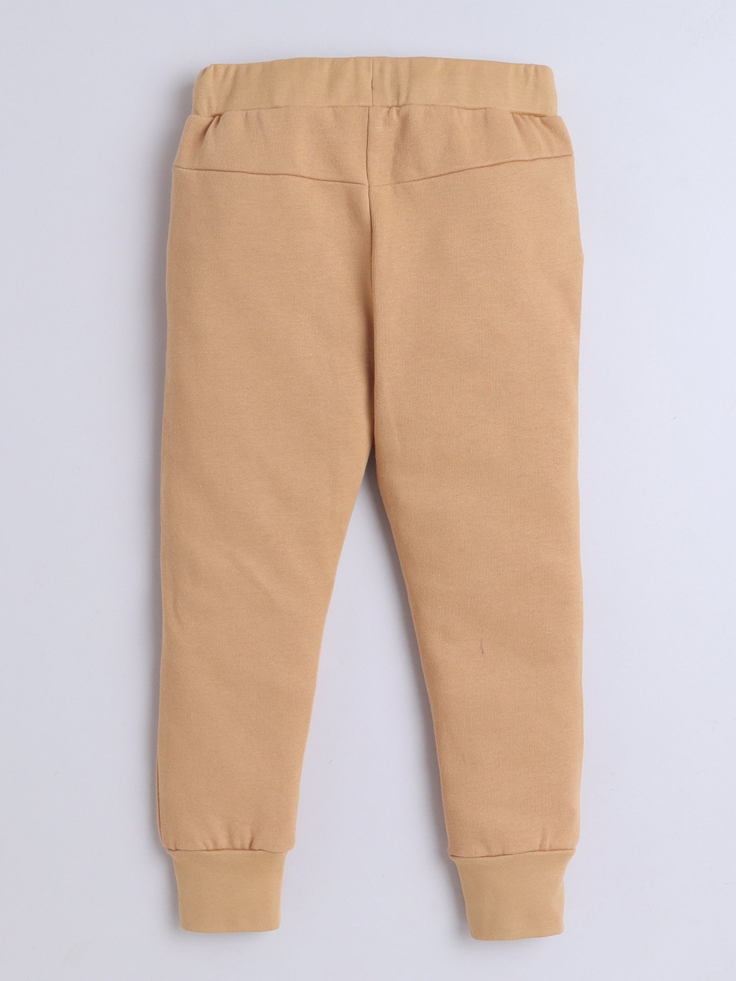 Boys Camel Brown Cotton Joggers