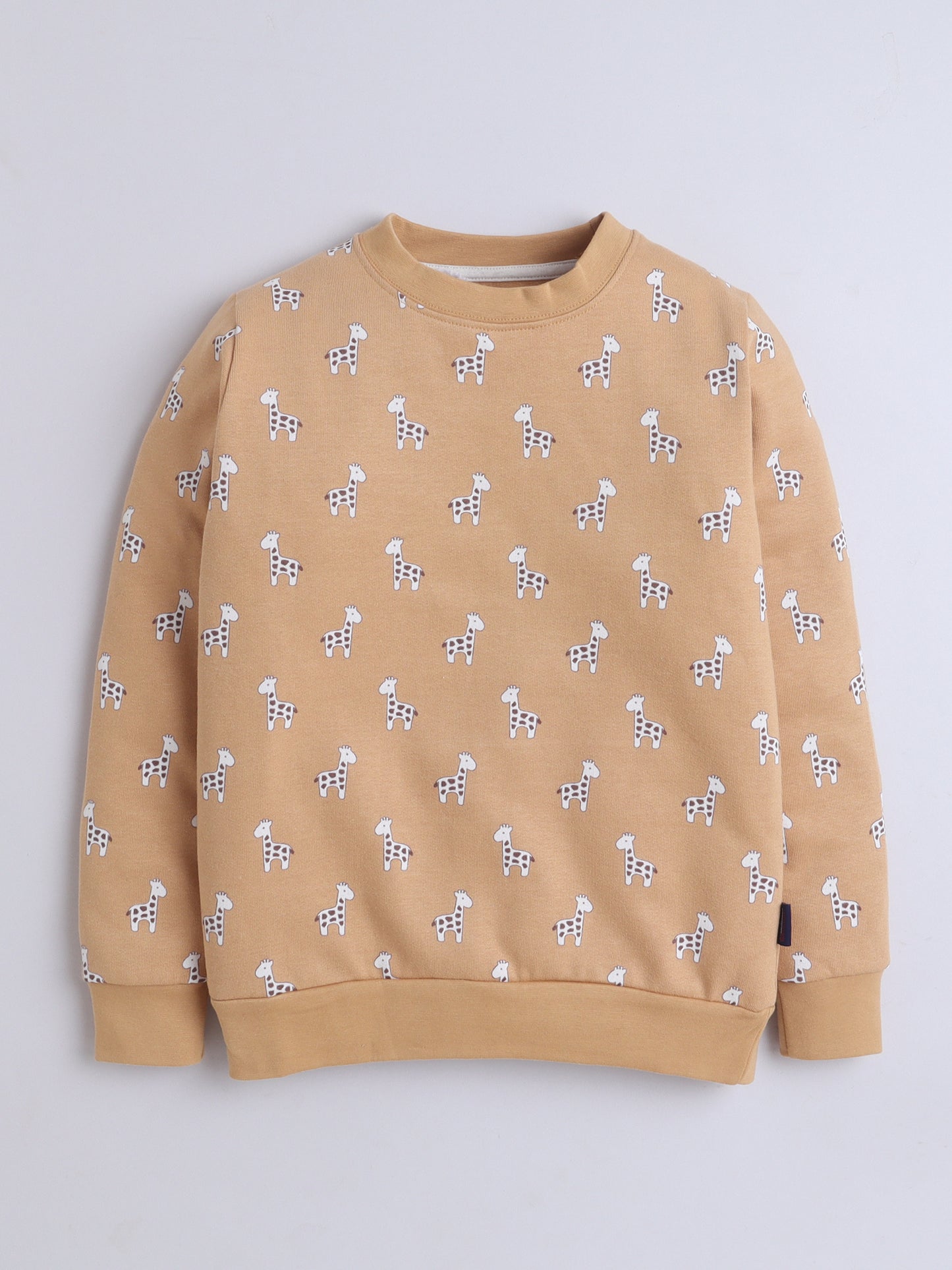 Unisex Kids Giraffe Print Sweatshirt – Mustard