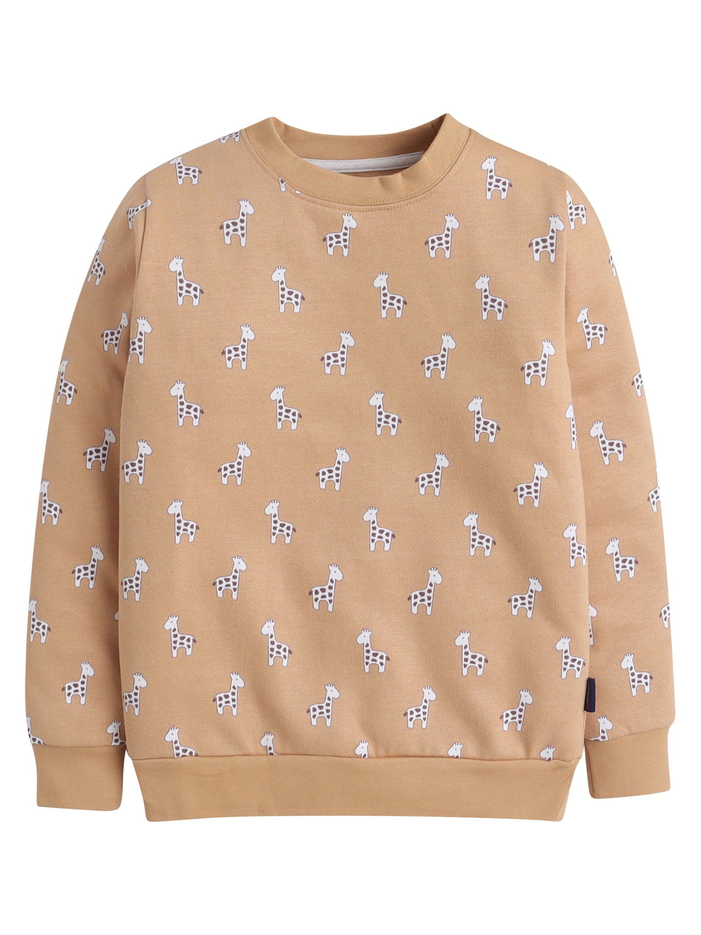 Unisex Kids Giraffe Print Sweatshirt – Mustard