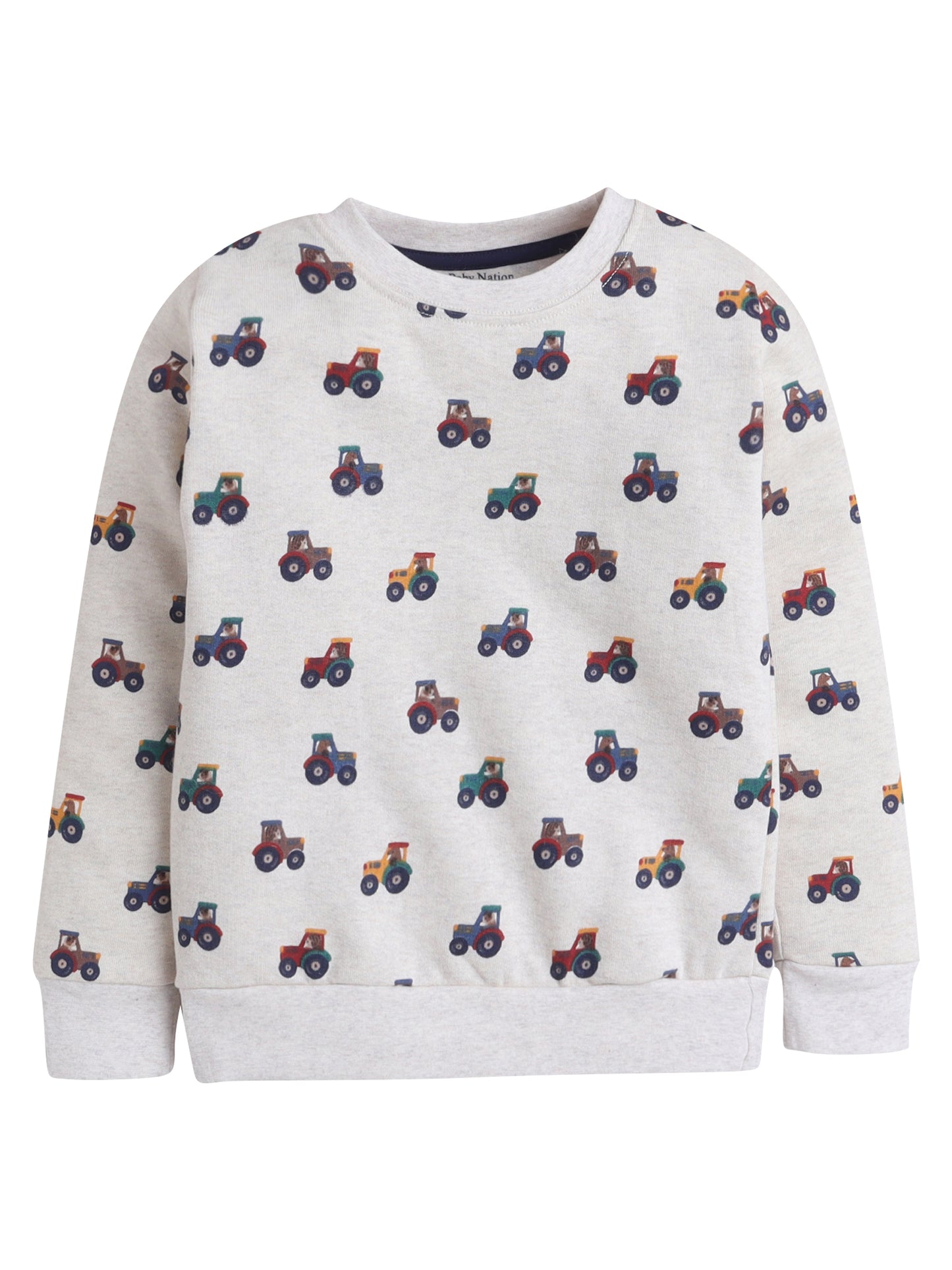 Unisex Kids Tractor Print Sweatshirt – Beige