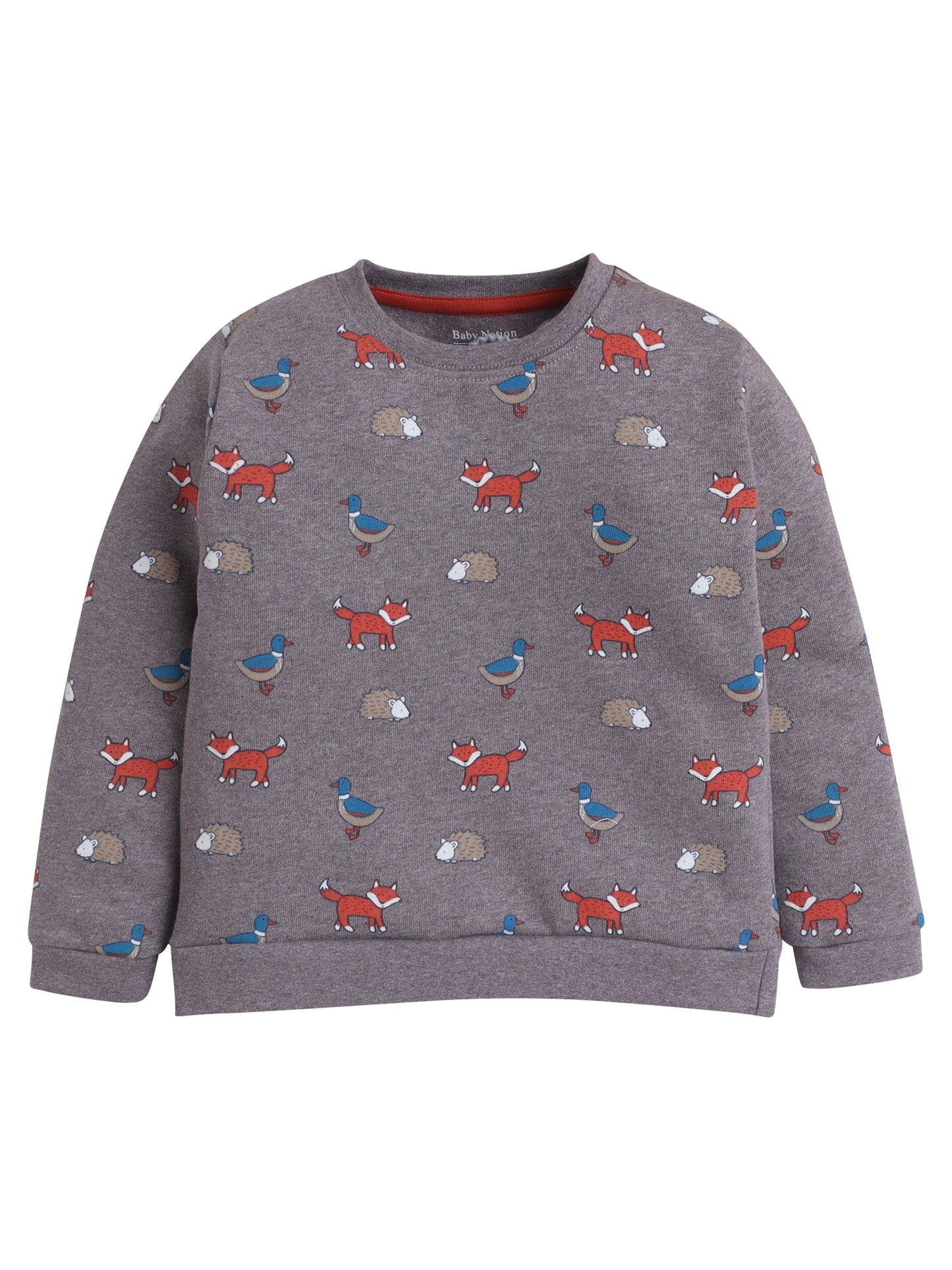 Unisex Kids Animal Print Sweatshirt – Brown