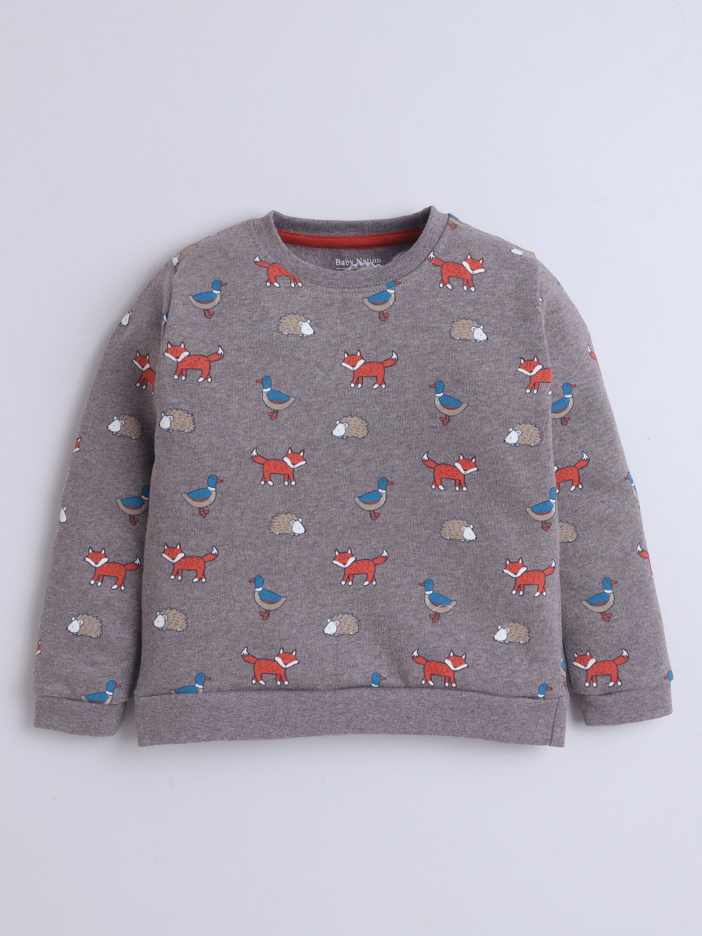 Unisex Kids Animal Print Sweatshirt – Brown