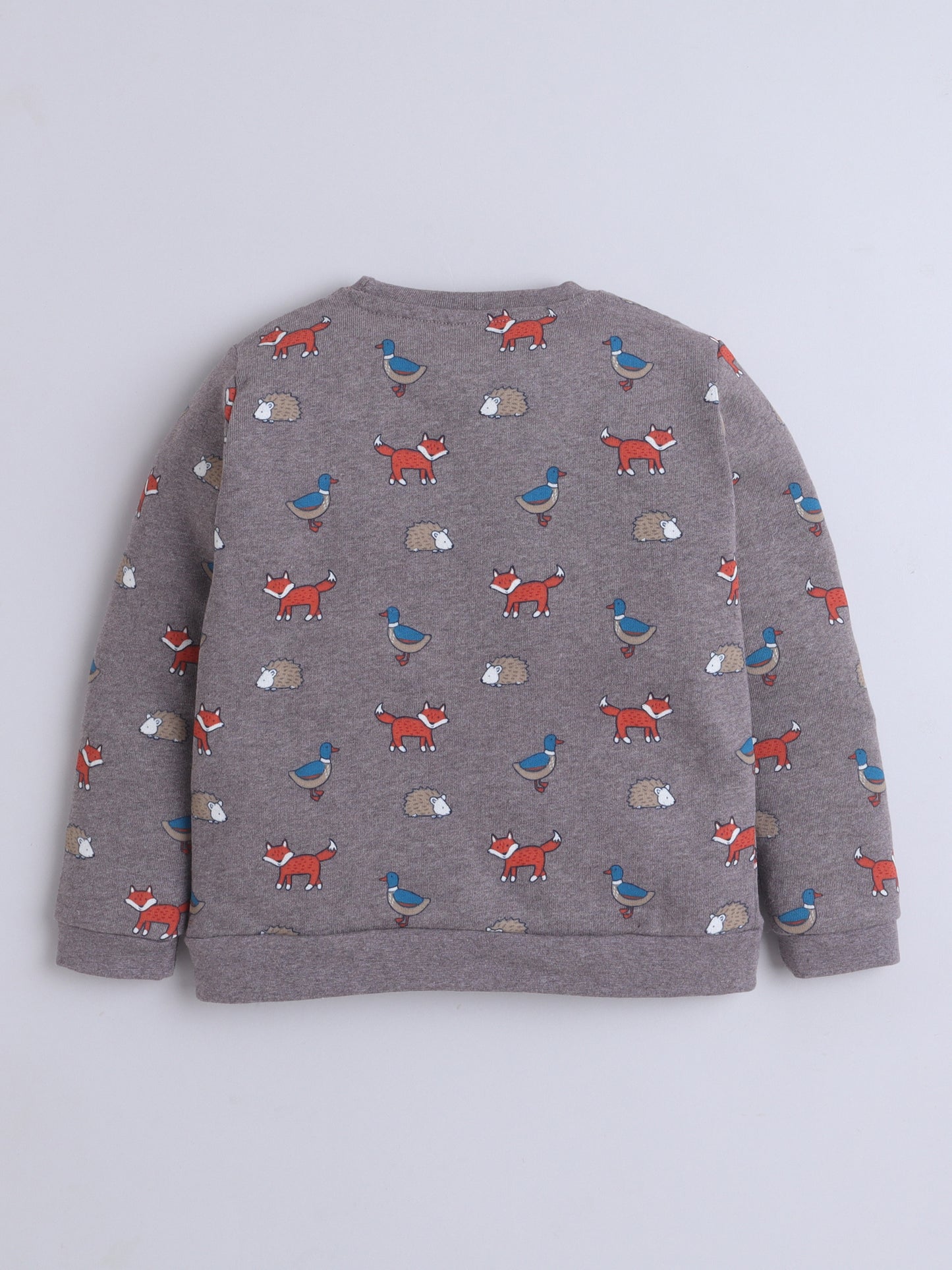 Unisex Kids Animal Print Sweatshirt – Brown