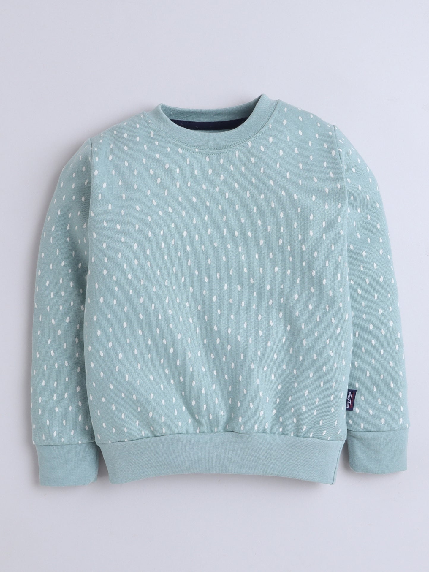 Unisex Kids Polka Dot Sweatshirt – Mint Green