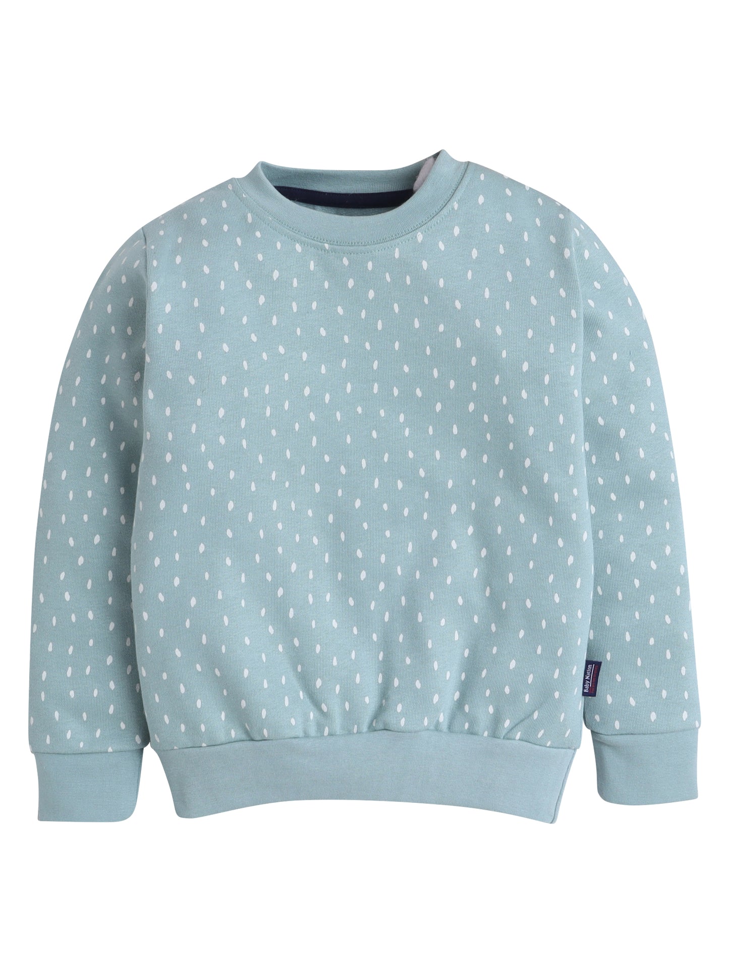 Unisex Kids Polka Dot Sweatshirt – Mint Green