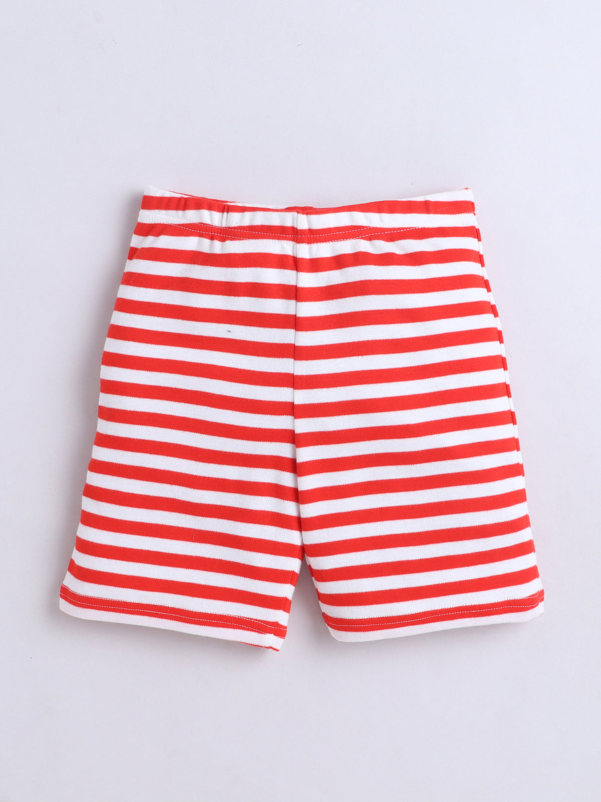 Baby Nation Cotton Knit Half Sleeves Donut Coordinating Shorts Set - Red Donut