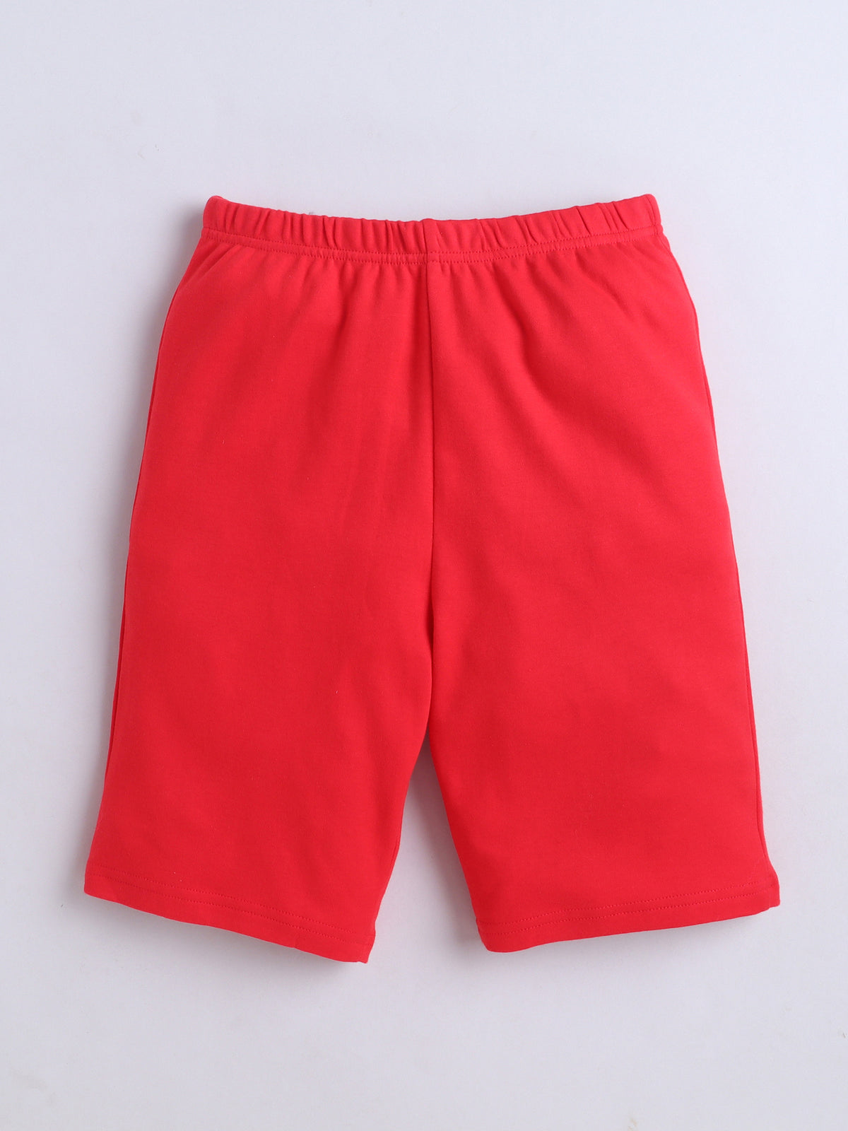 Baby Nation Cotton Knit Half Sleeves Lion Print Coordinating Shorts Set - Red Lion