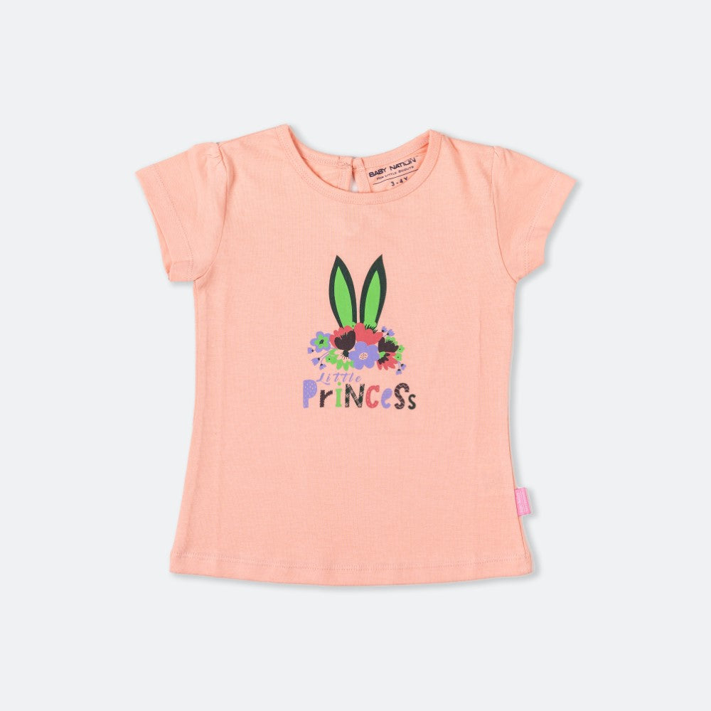 Little Princess Printed T-Shirt with floral Leggings