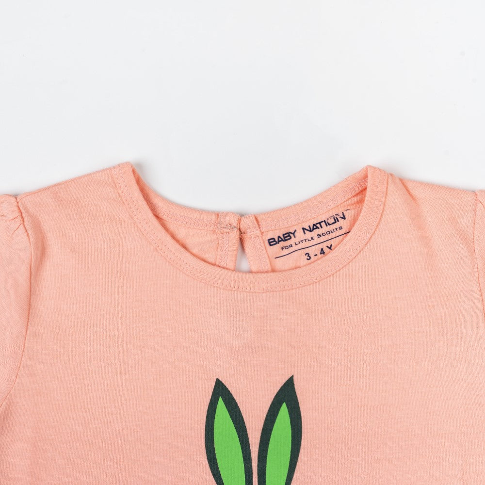 Little Princess Printed T-Shirt with floral Leggings