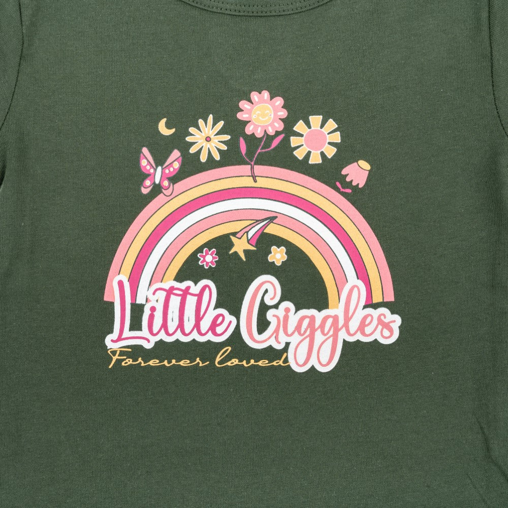 Little Giggles Printed T-Shirt with Leggings