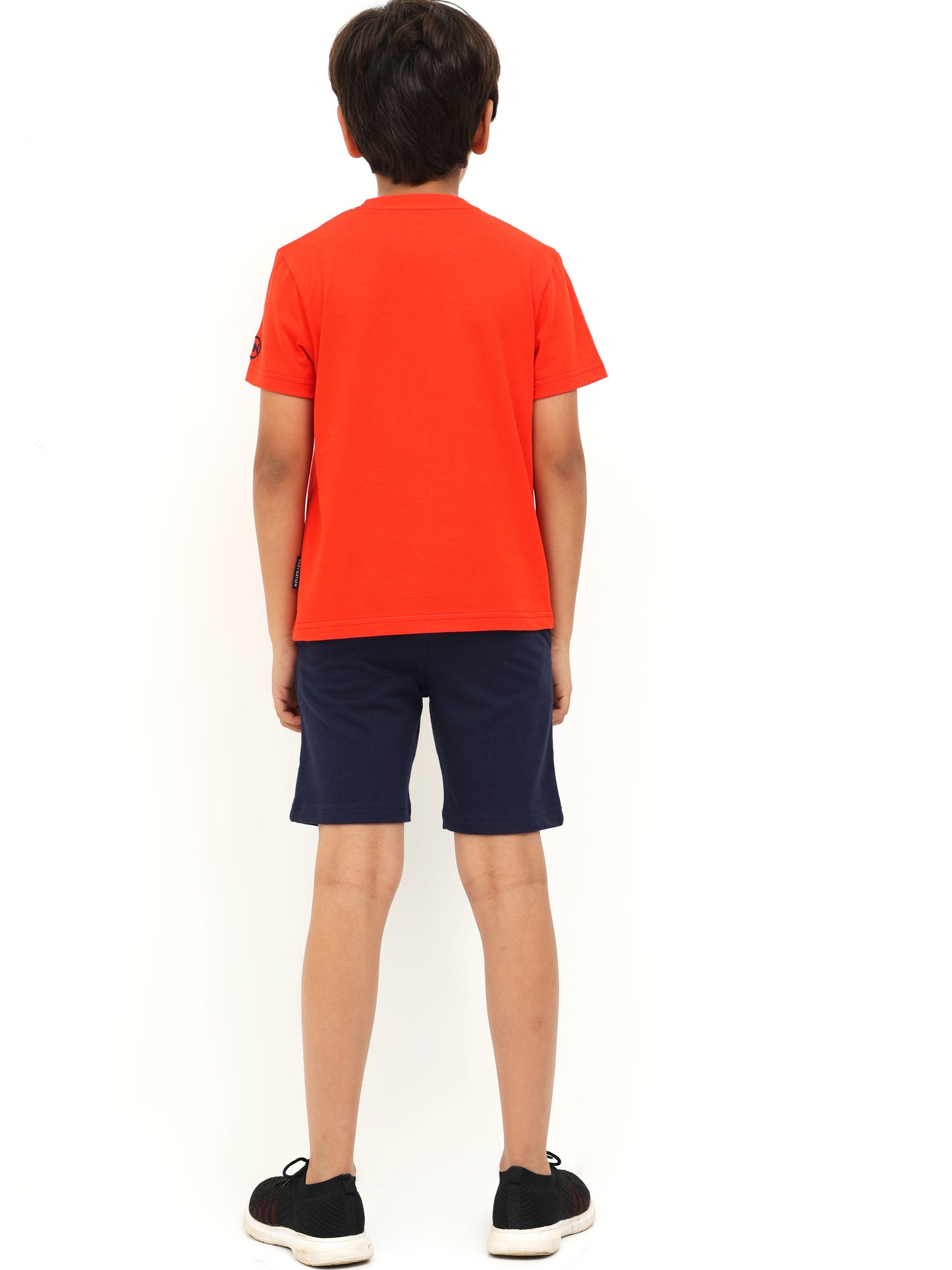 Boys Active Crew Neck T-Shirt with Navy Shorts