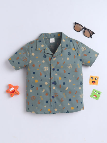Boys Cotton Shirt - Boho Sun AOP