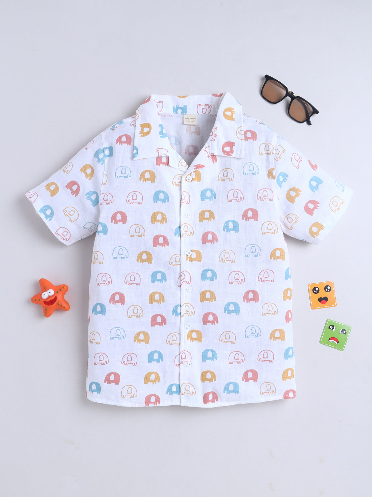 Boys Cotton Shirt - Baby Elephant